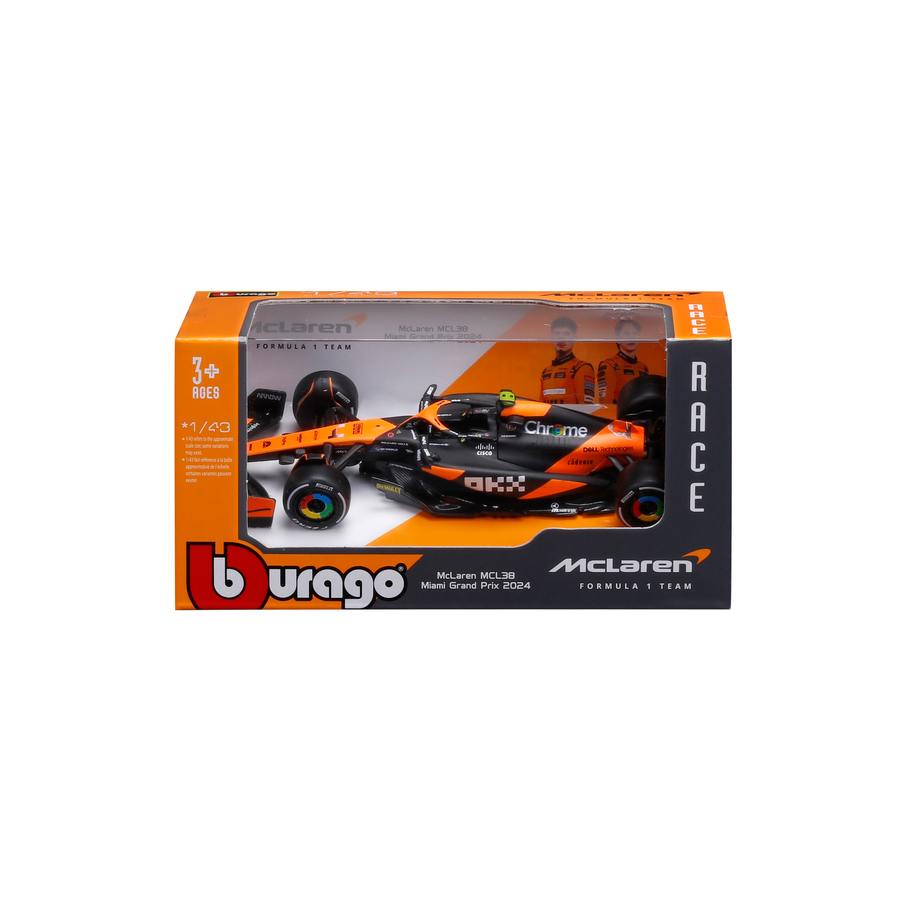 bburago-formula-1-mclaren-mcl38-norris-4-modellauto-1-43-papaya image 2