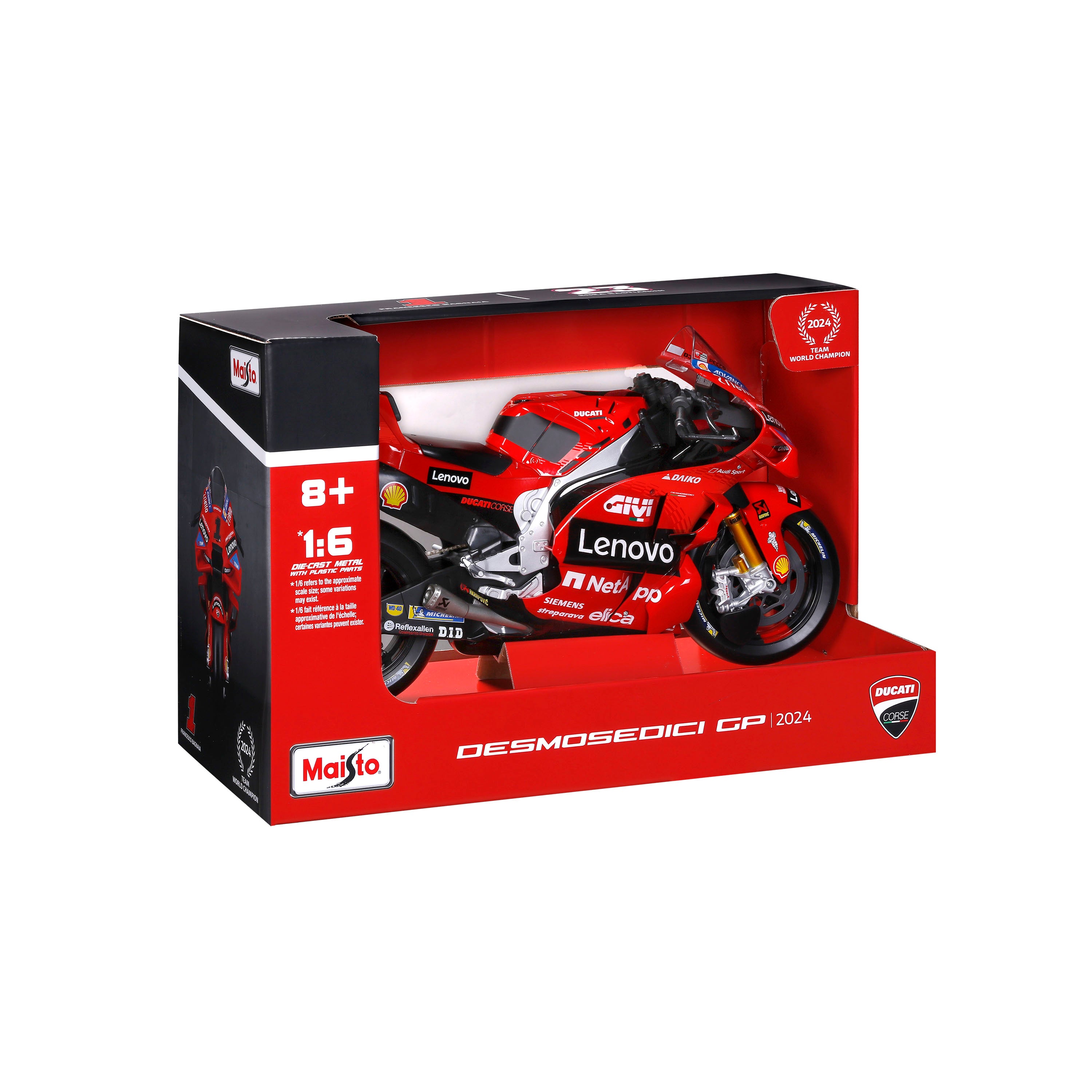 maisto-ducati-desmosedici-motogp-modellmotorrad-1-6-rot-bagnaia-2024 image 2