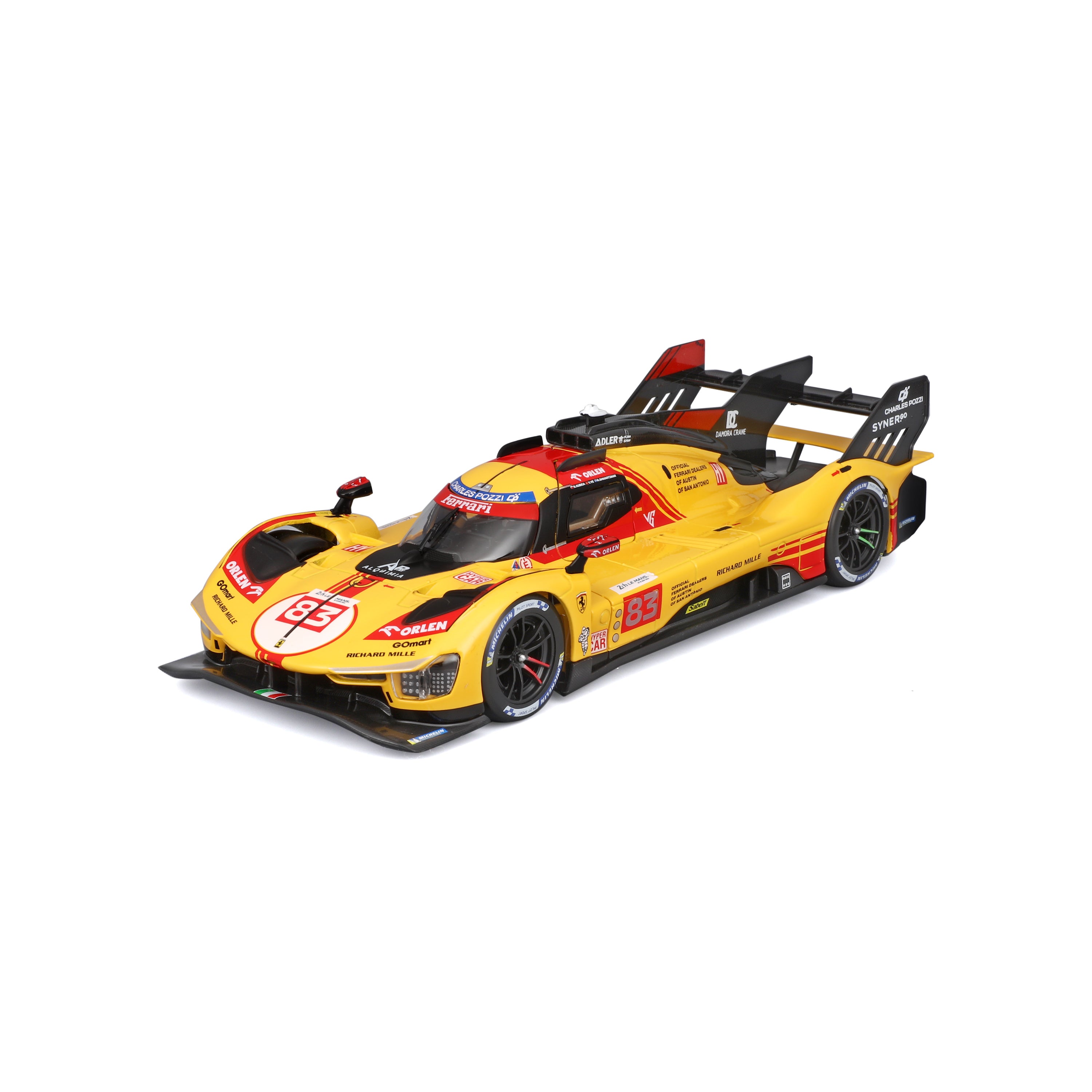 bburago-racing-ferrari-499p-83-modellauto-1-24-gelb image 1