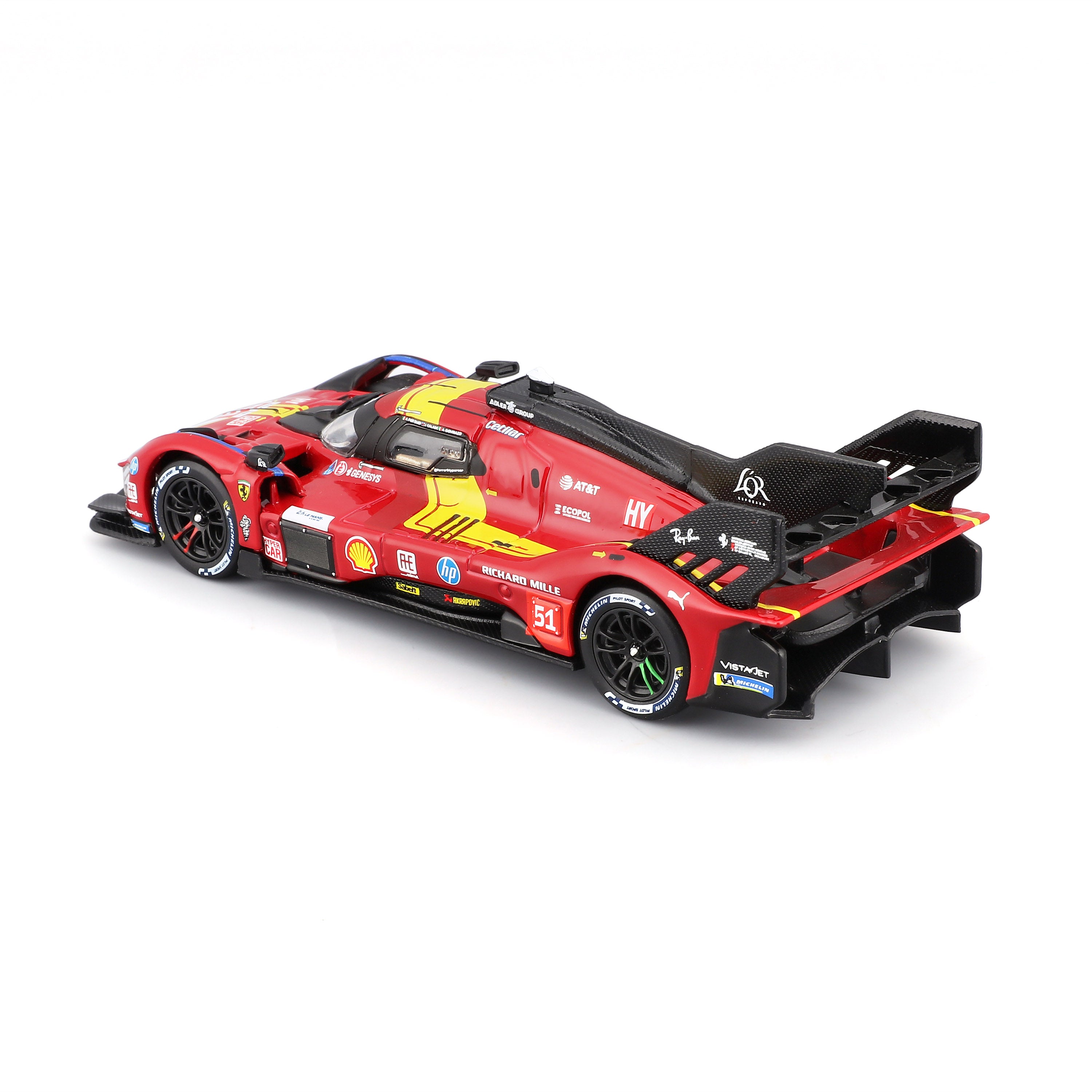 bburago-racing-ferrari-499p-51-modellauto-1-43-mit-vitrine-rot image 6