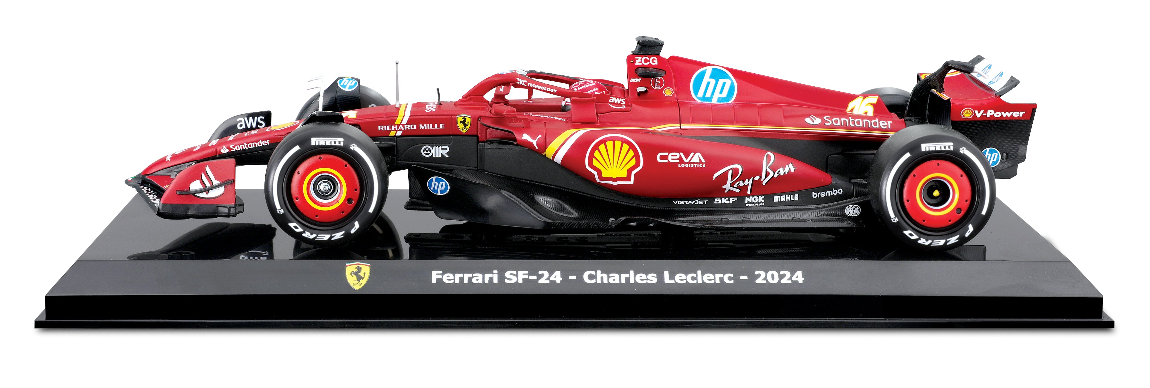 bburago-model-kit-ferrari-sf-24-leclerc-bausatz-1-24-45-teile image 2