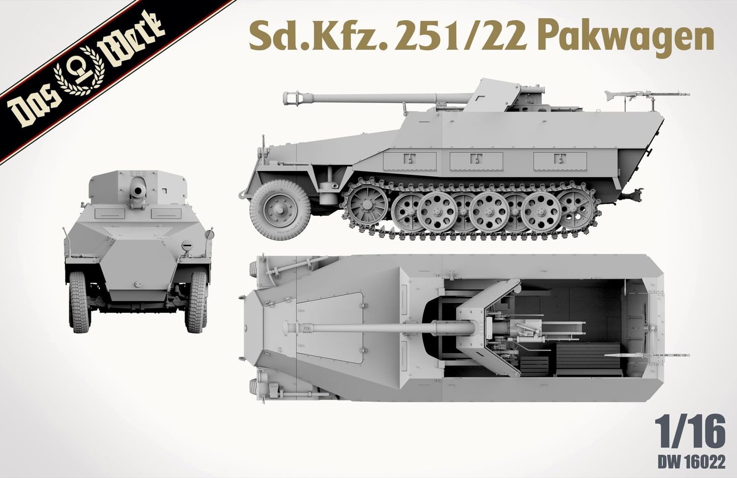 das-werk-dw16022-sd-kfz-251-22-ausf-d-modellbausatz-1-16-pakwagen image 3