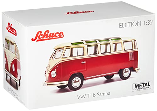schuco-vw-t1-samba-modellauto-1-32-rot-beige-bulli image 7