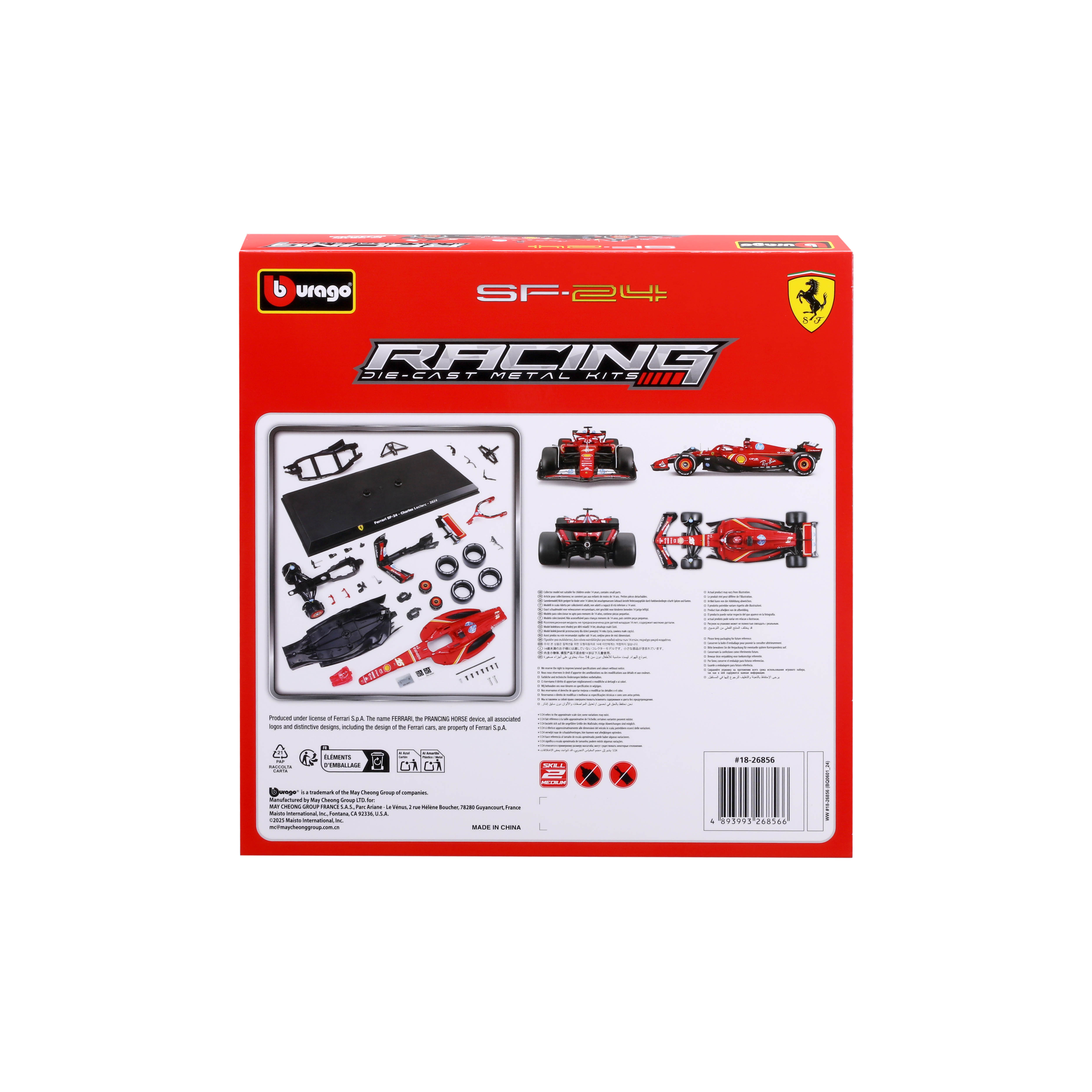 bburago-model-kit-ferrari-sf-24-leclerc-bausatz-1-24-45-teile image 3