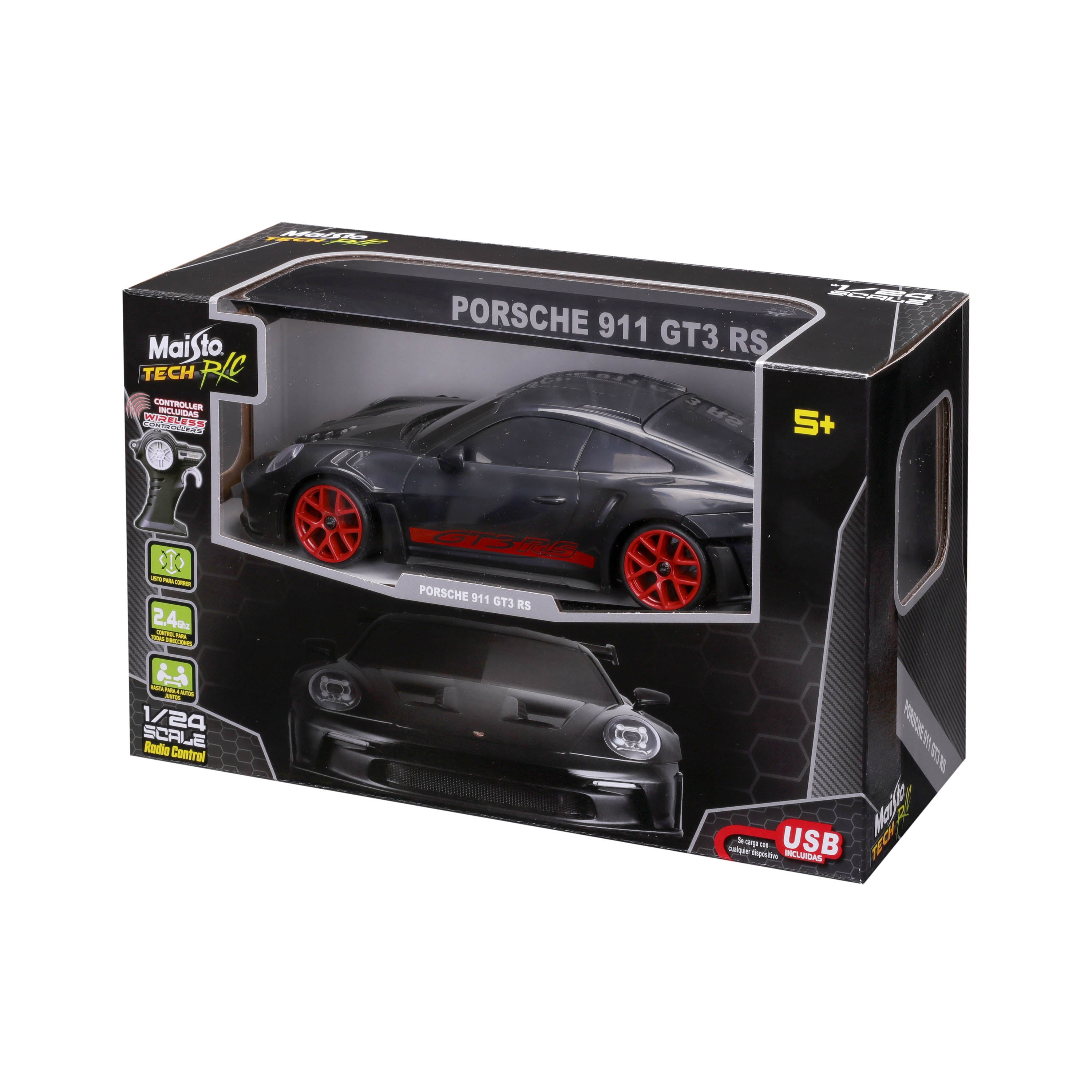 bburago-porsche-911-gt3-rs-rc-auto-1-24-schwarz image 1