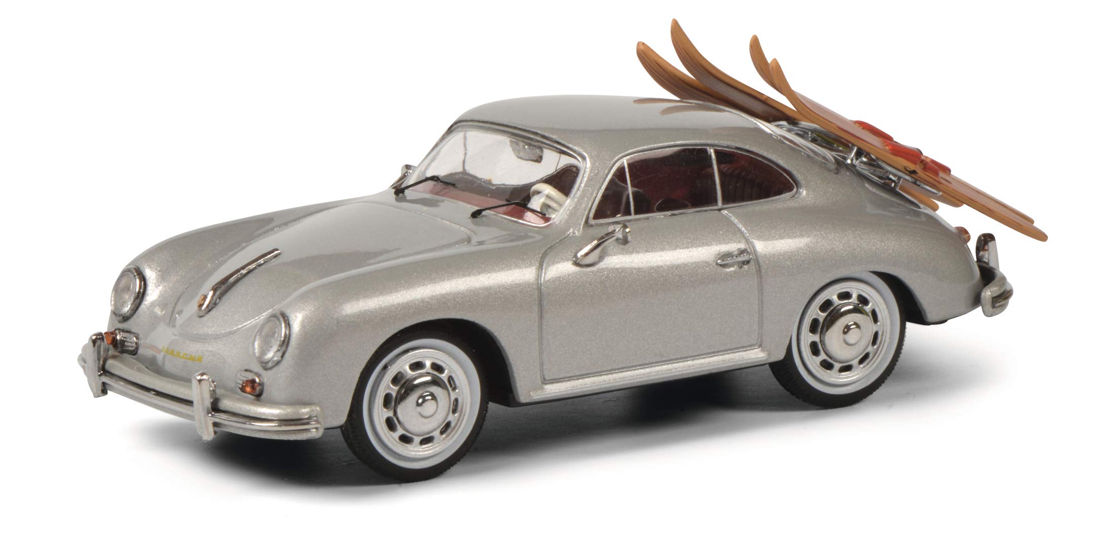 schuco-porsche-356a-modellauto-1-43-silber-mit-wasserski image 1