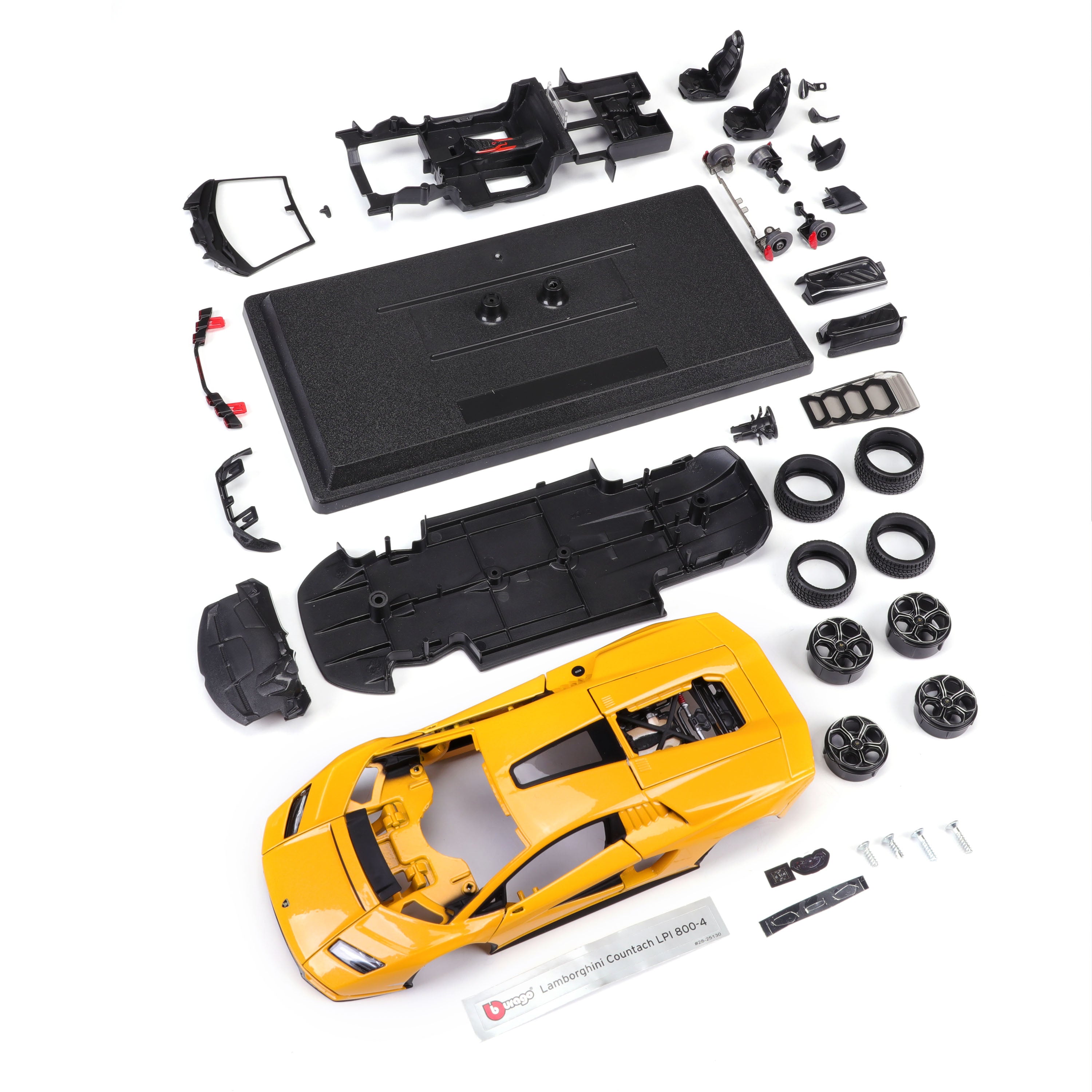 bburago-model-kit-lamborghini-countach-bausatz-1-24-gelb-35-teile image 6