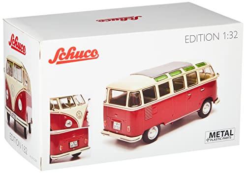schuco-vw-t1-samba-modellauto-1-32-rot-beige-bulli image 8