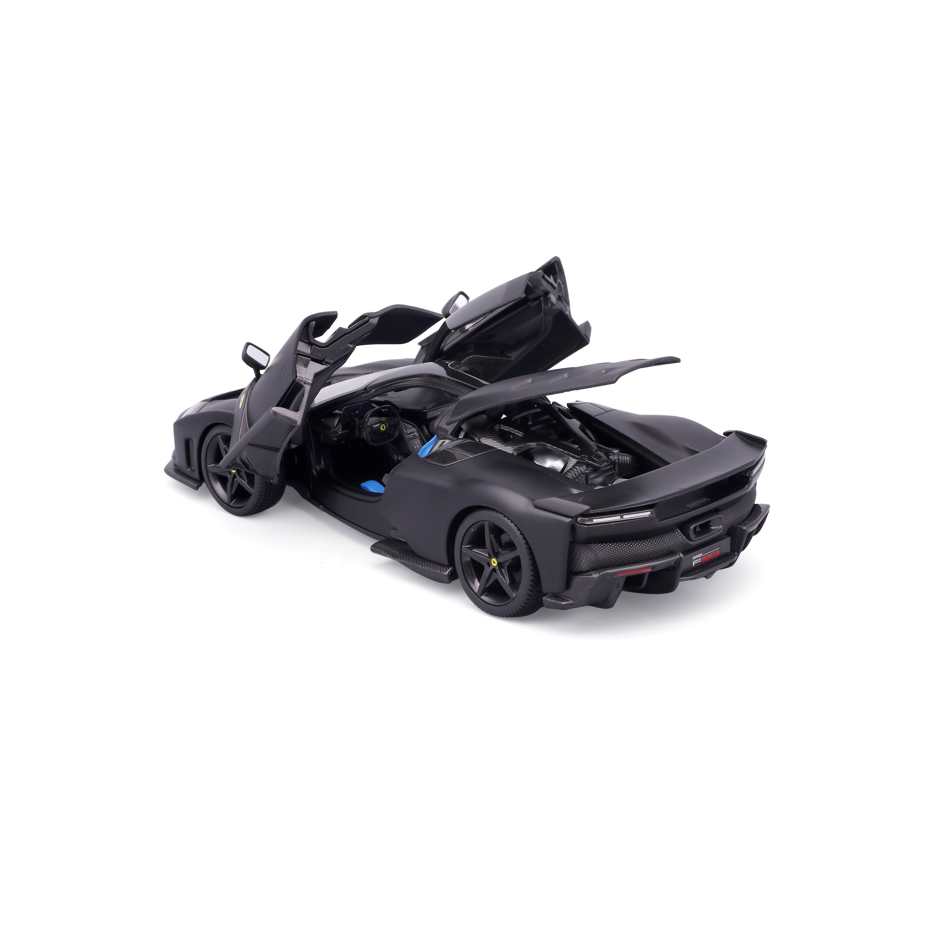 bburago-street-cars-ferrari-f80-modellauto-1-24-schwarz-matt-mit-vitrine image 6