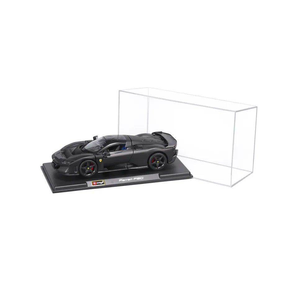 bburago-street-cars-ferrari-f80-modellauto-1-24-schwarz-matt-mit-vitrine image 1