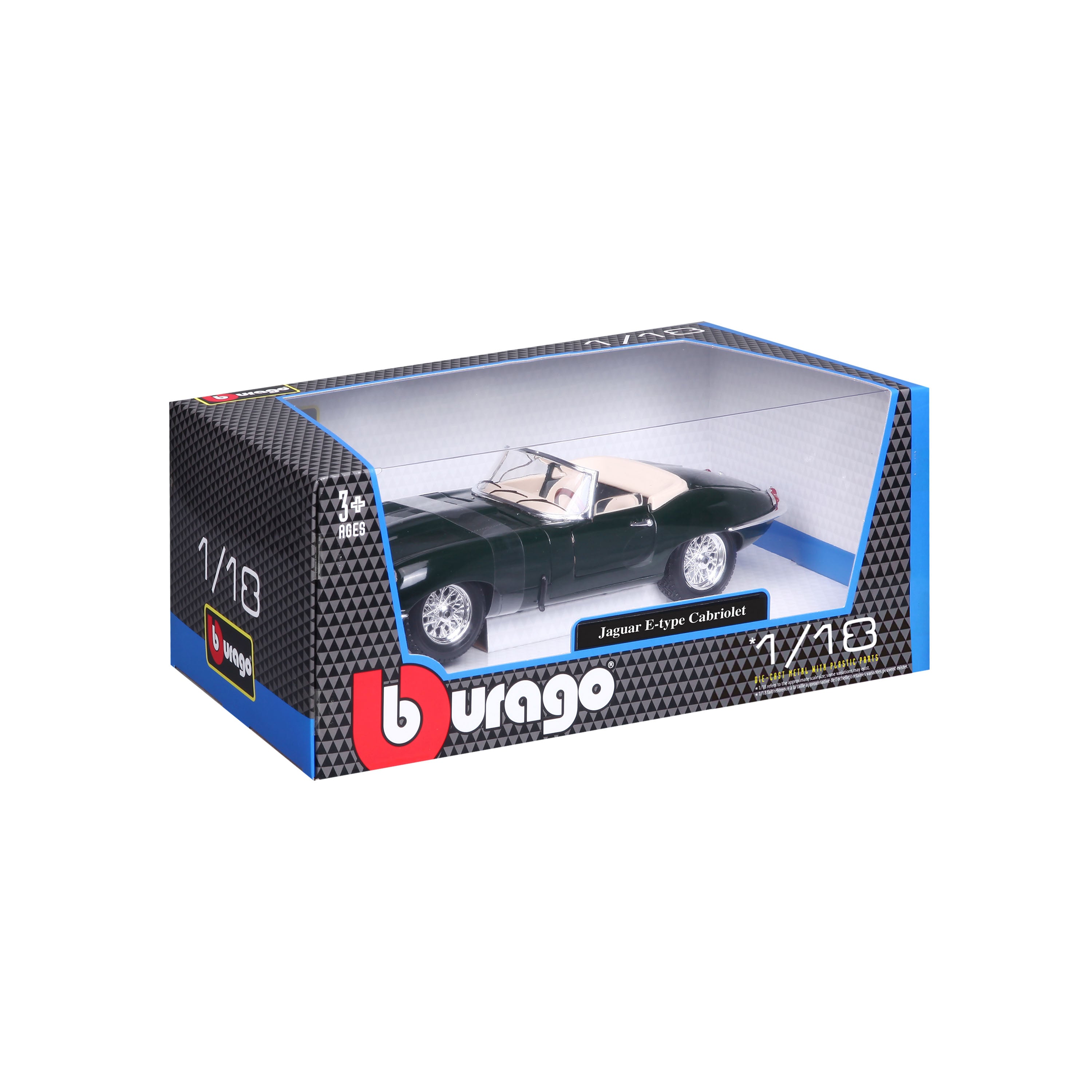 bburago-street-cars-jaguar-e-type-cabriolet-1-18-modellauto-gr-n image 2