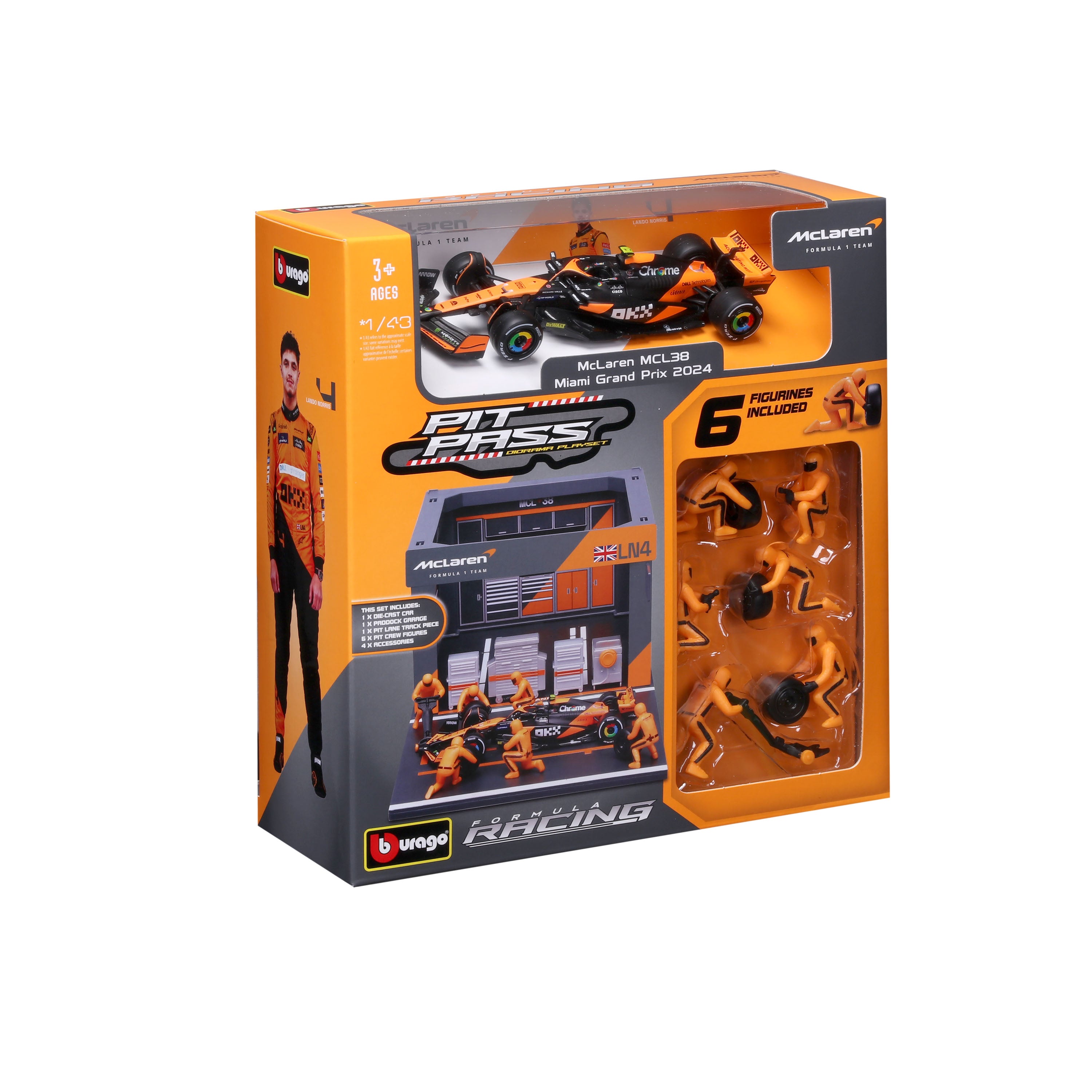 bburago-formula-1-mclaren-mcl38-pit-stop-modellauto-1-43-norris image 7