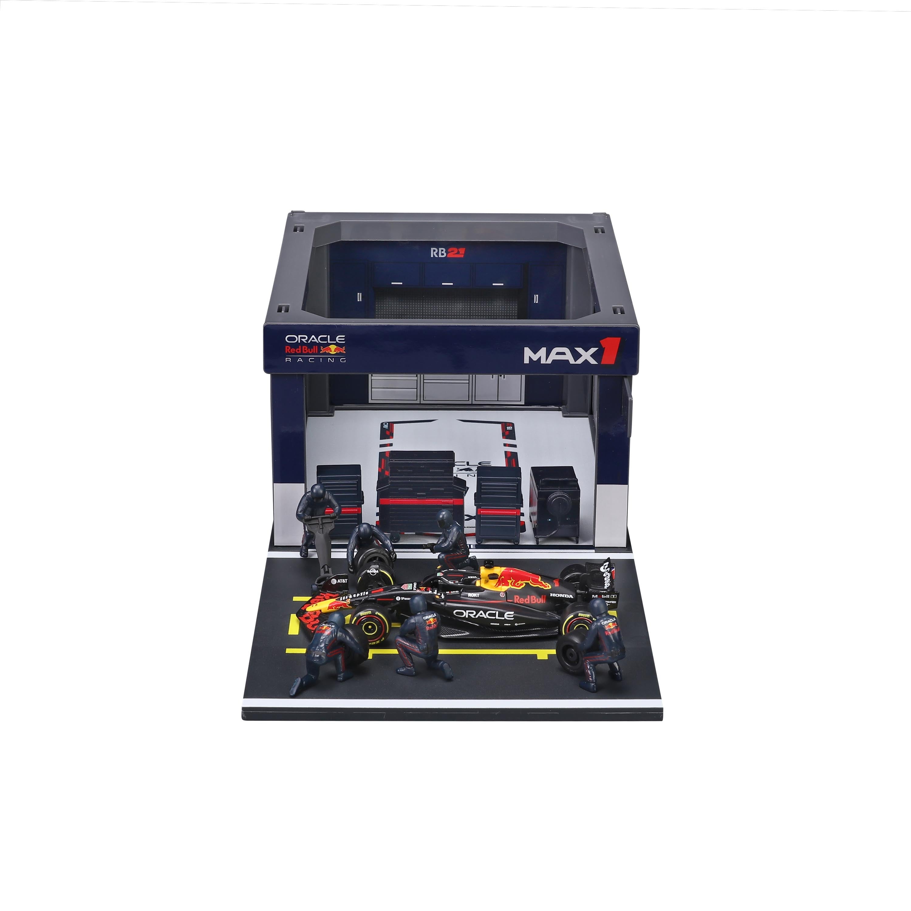 bburago-formula-1-red-bull-rb21-verstappen-pit-stop-diorama-1-43 image 3