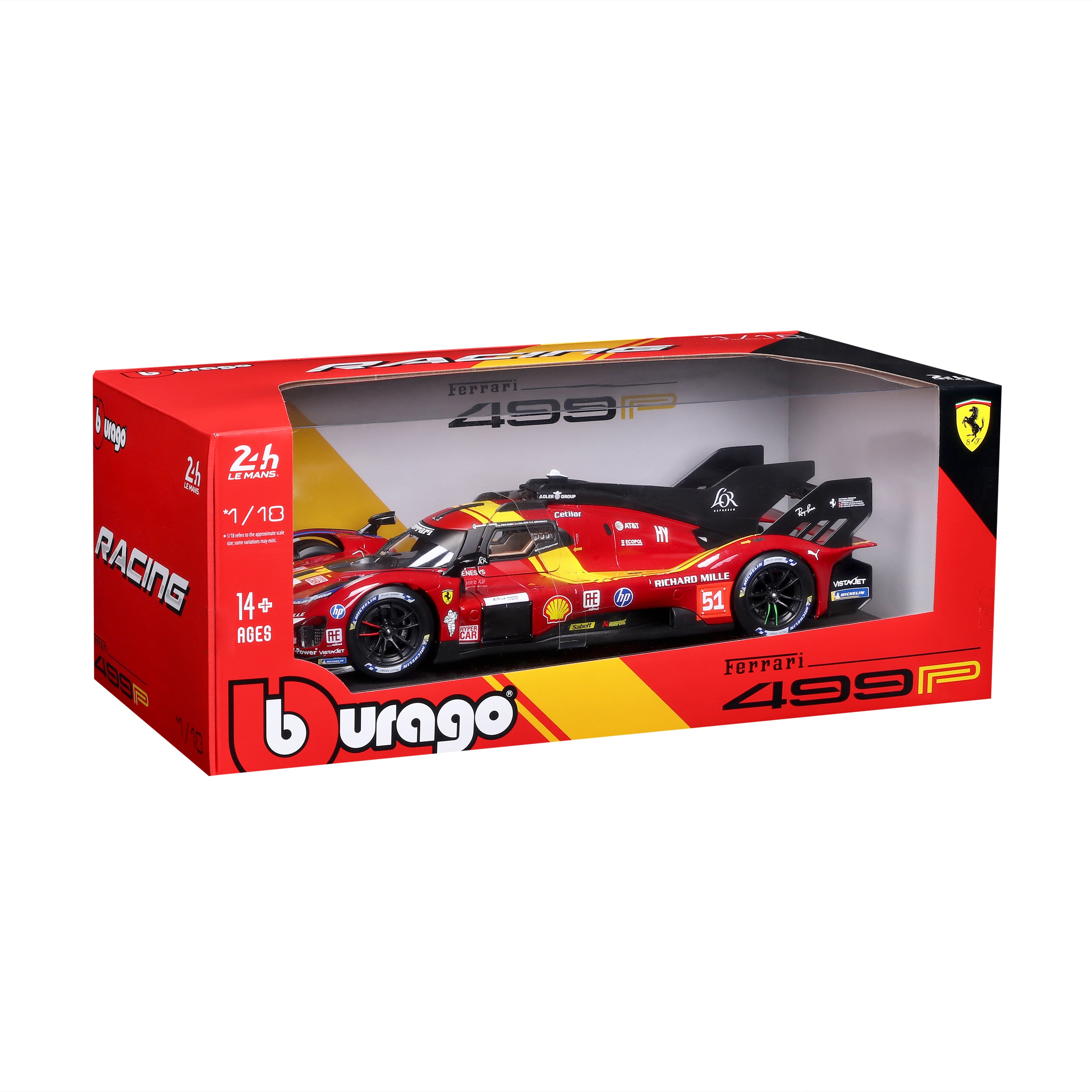 bburago-racing-ferrari-499p-hypercar-modellauto-1-18-nr-51 image 2