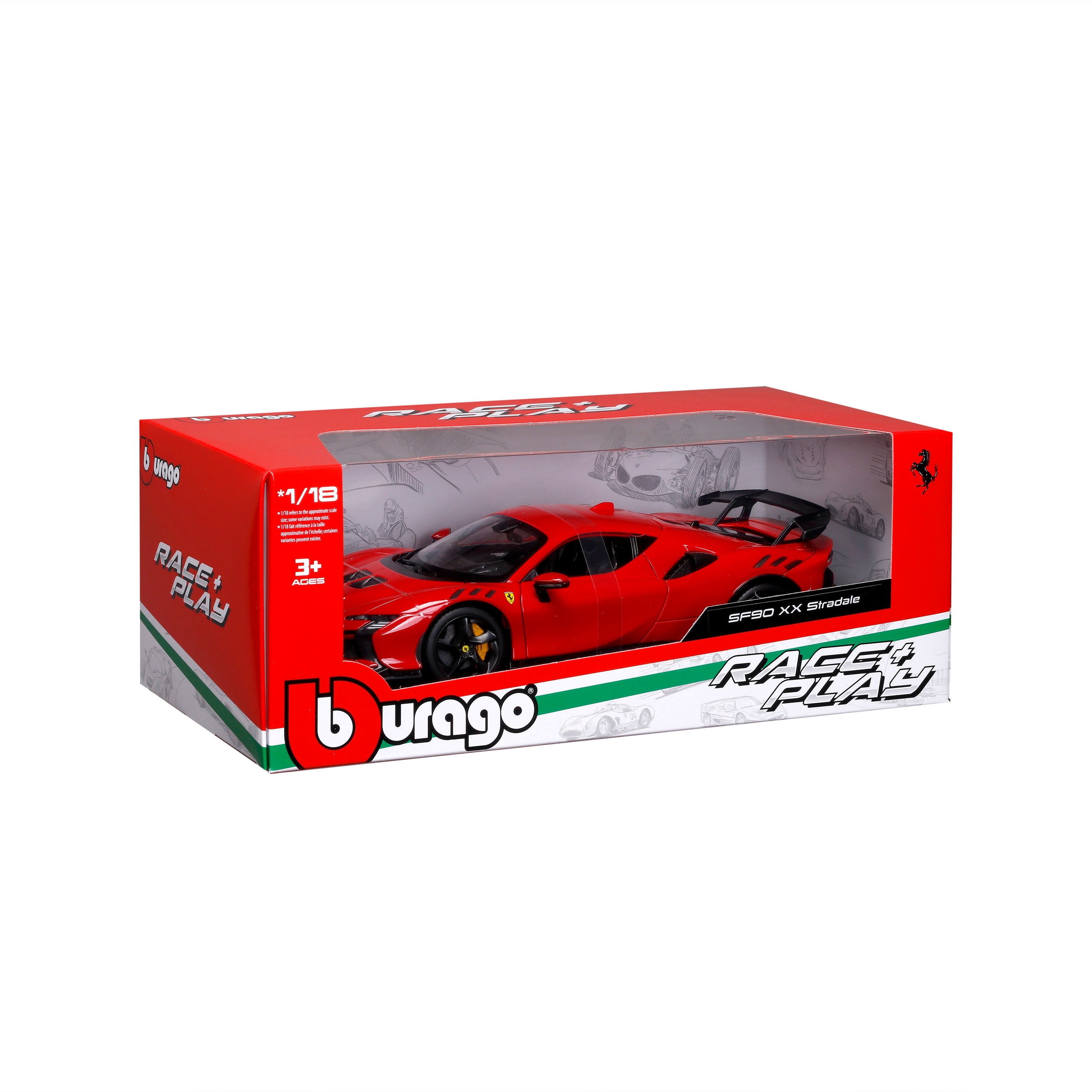 bburago-street-cars-ferrari-sf90-xx-stradale-1-18-modellauto-rot image 2