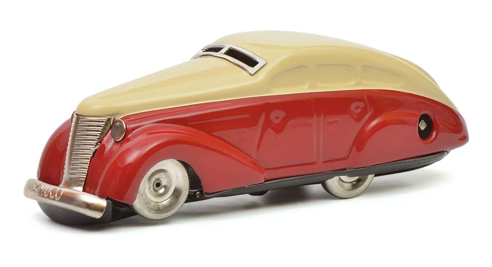 schuco-classic-wendeauto-1010-modellauto-rot-beige-450112300 image 1
