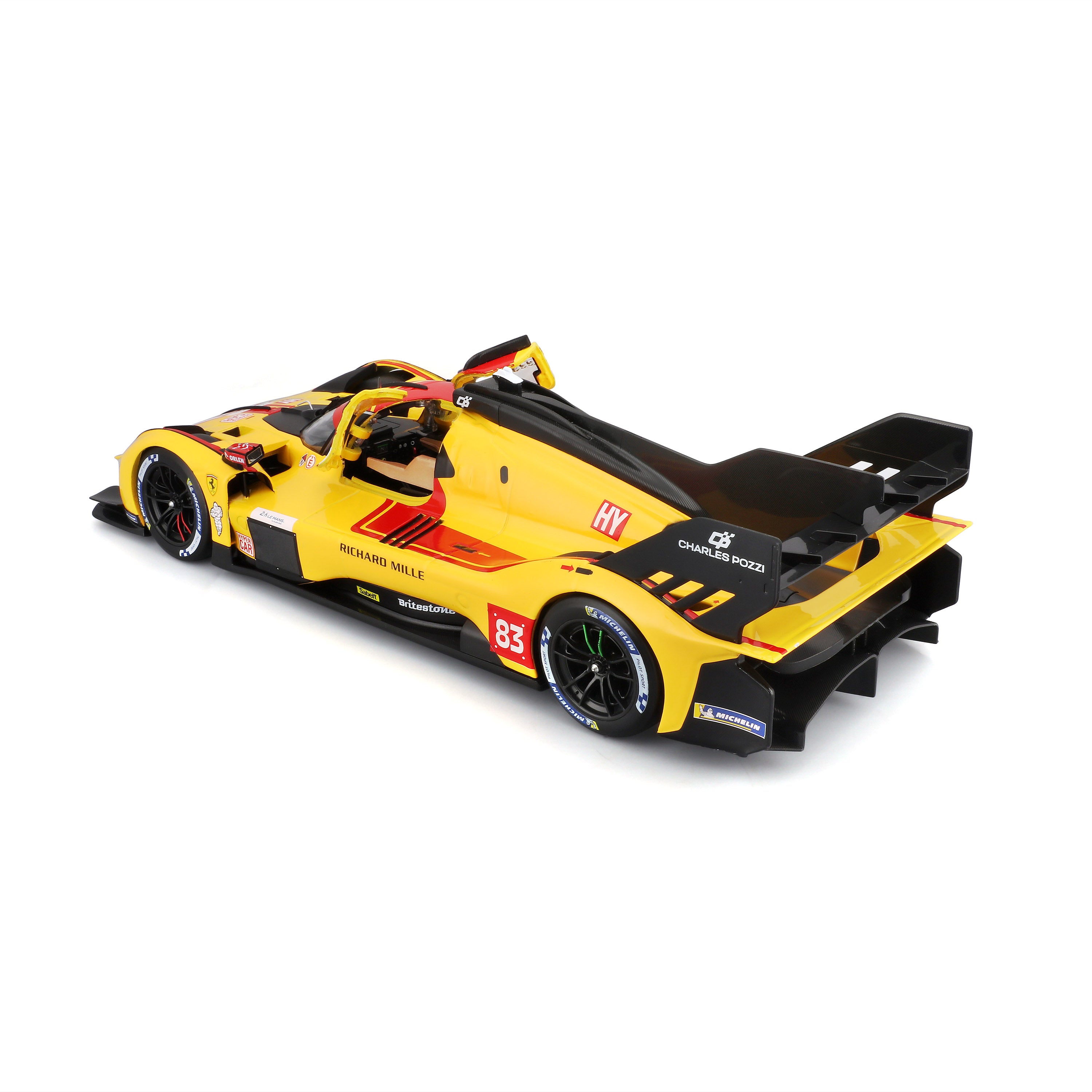 bburago-racing-ferrari-499p-83-modellauto-1-18-hypercar-gelb image 5
