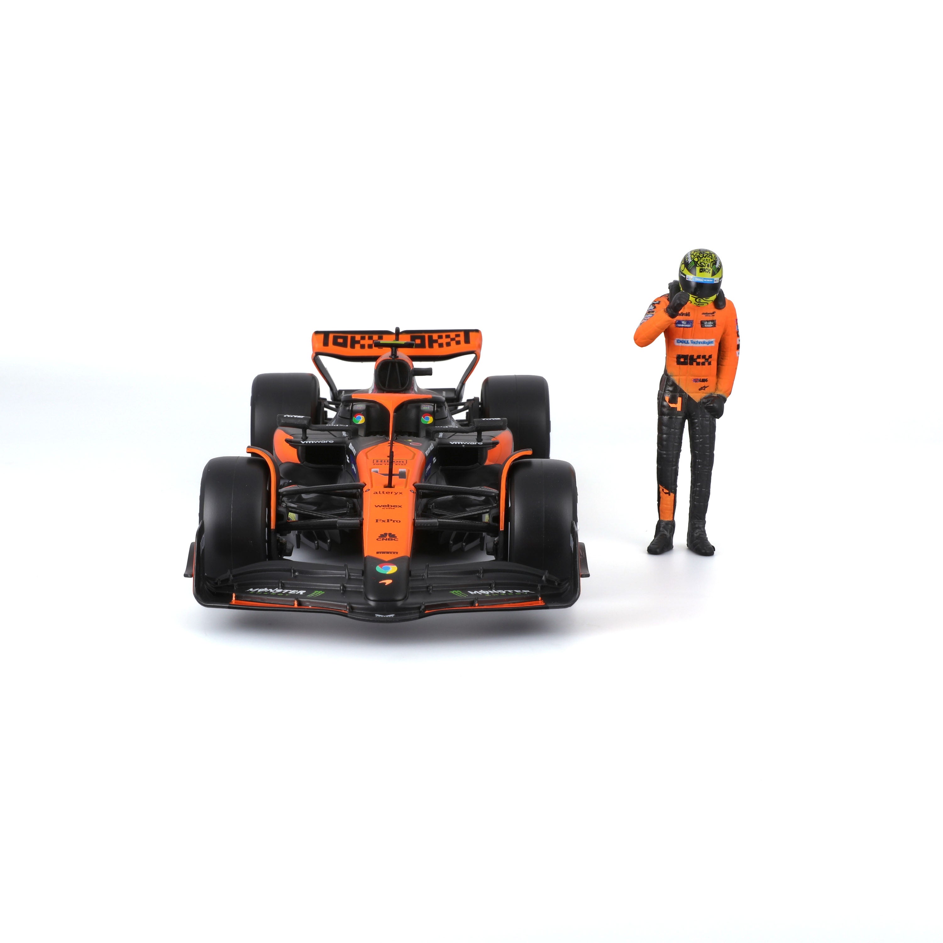 bburago-f1-mclaren-mcl38-norris-4-modellauto-1-24-papaya-mit-fahrer image 4