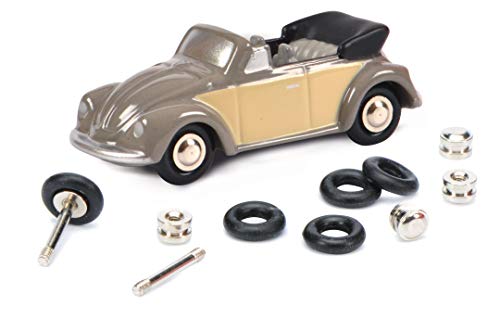 schuco-piccolo-montagekasten-vw-k-fer-cabrio-modellauto-grau-beige image 6