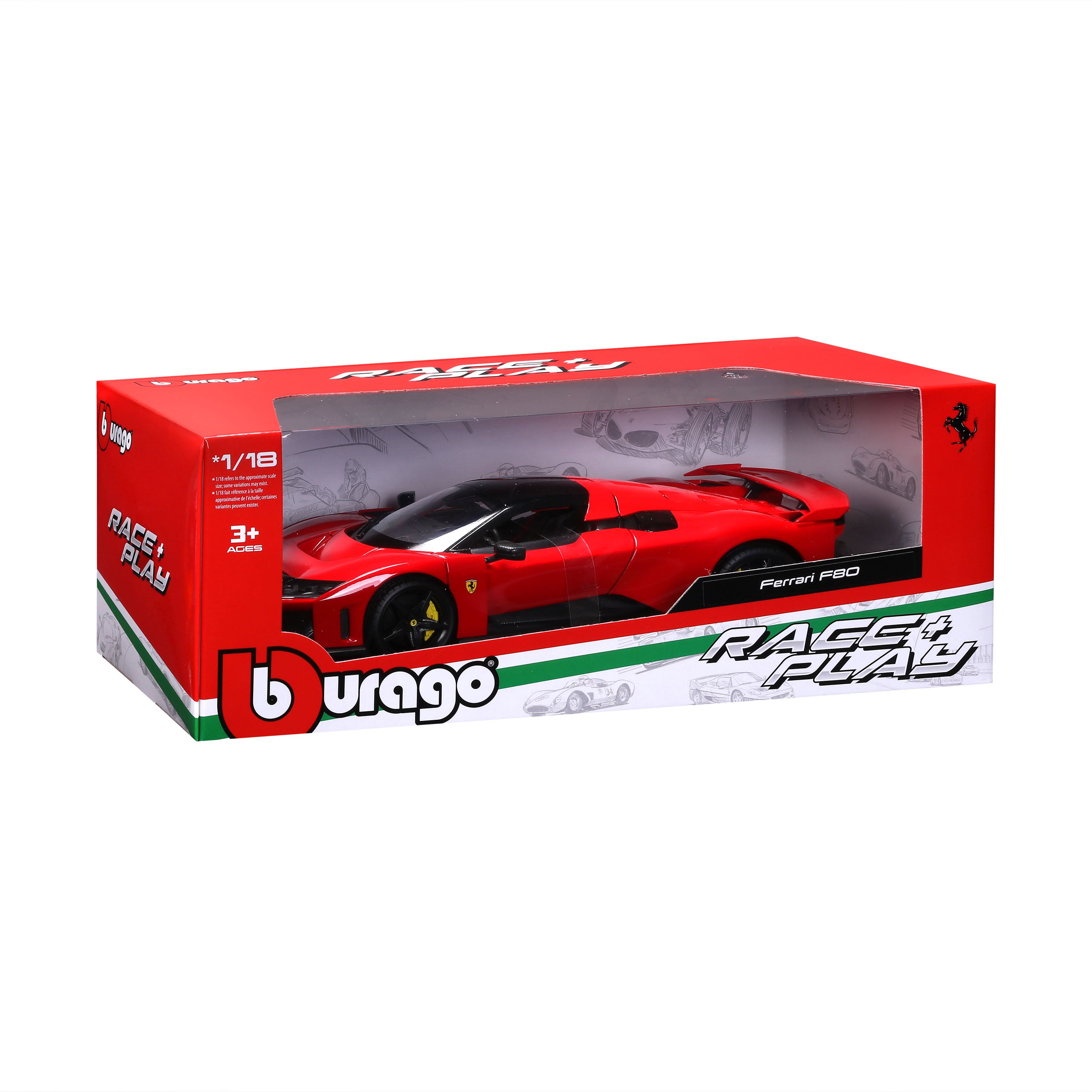 bburago-street-cars-ferrari-f80-modellauto-1-18-rot image 2