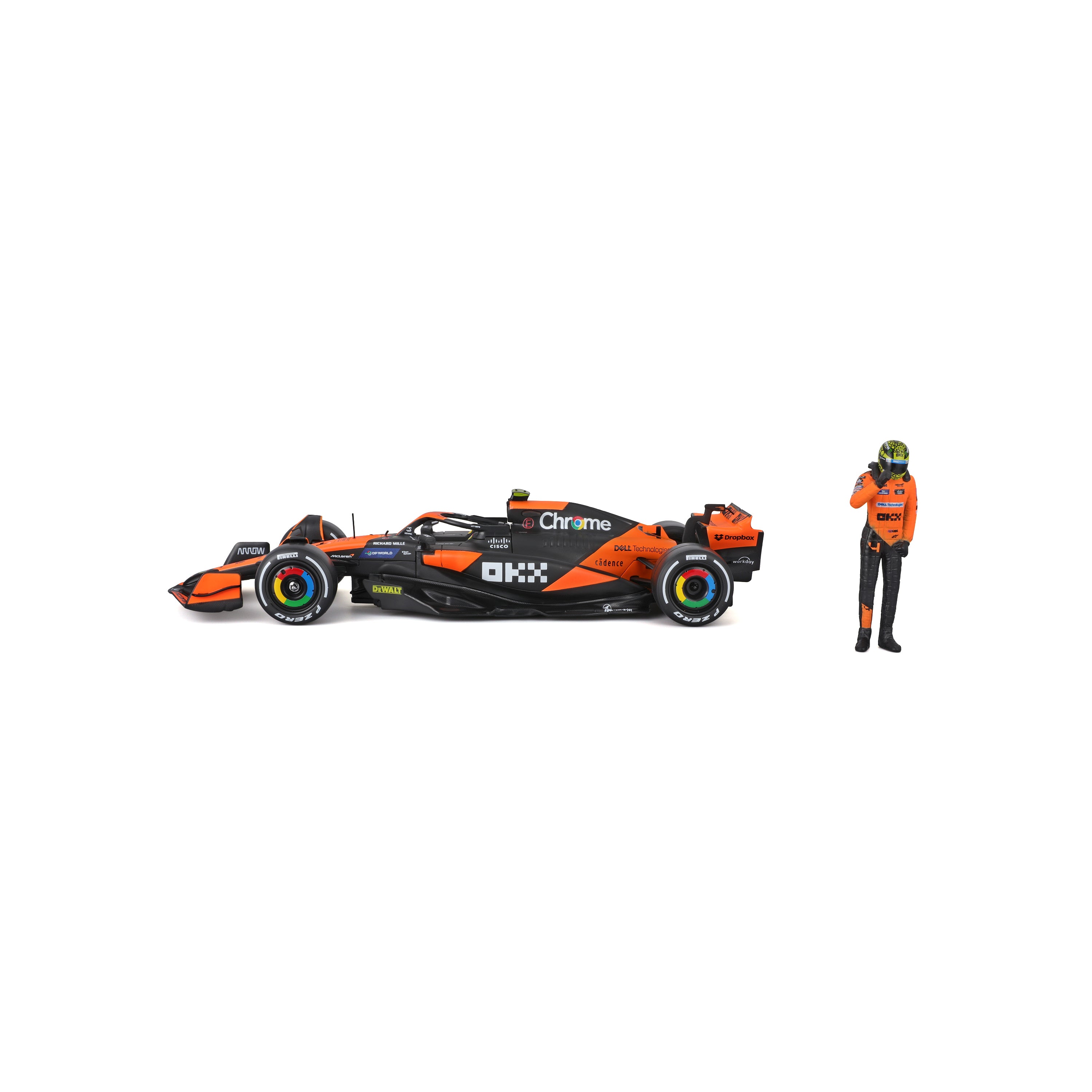 bburago-f1-mclaren-mcl38-norris-4-modellauto-1-24-papaya-mit-fahrer image 3