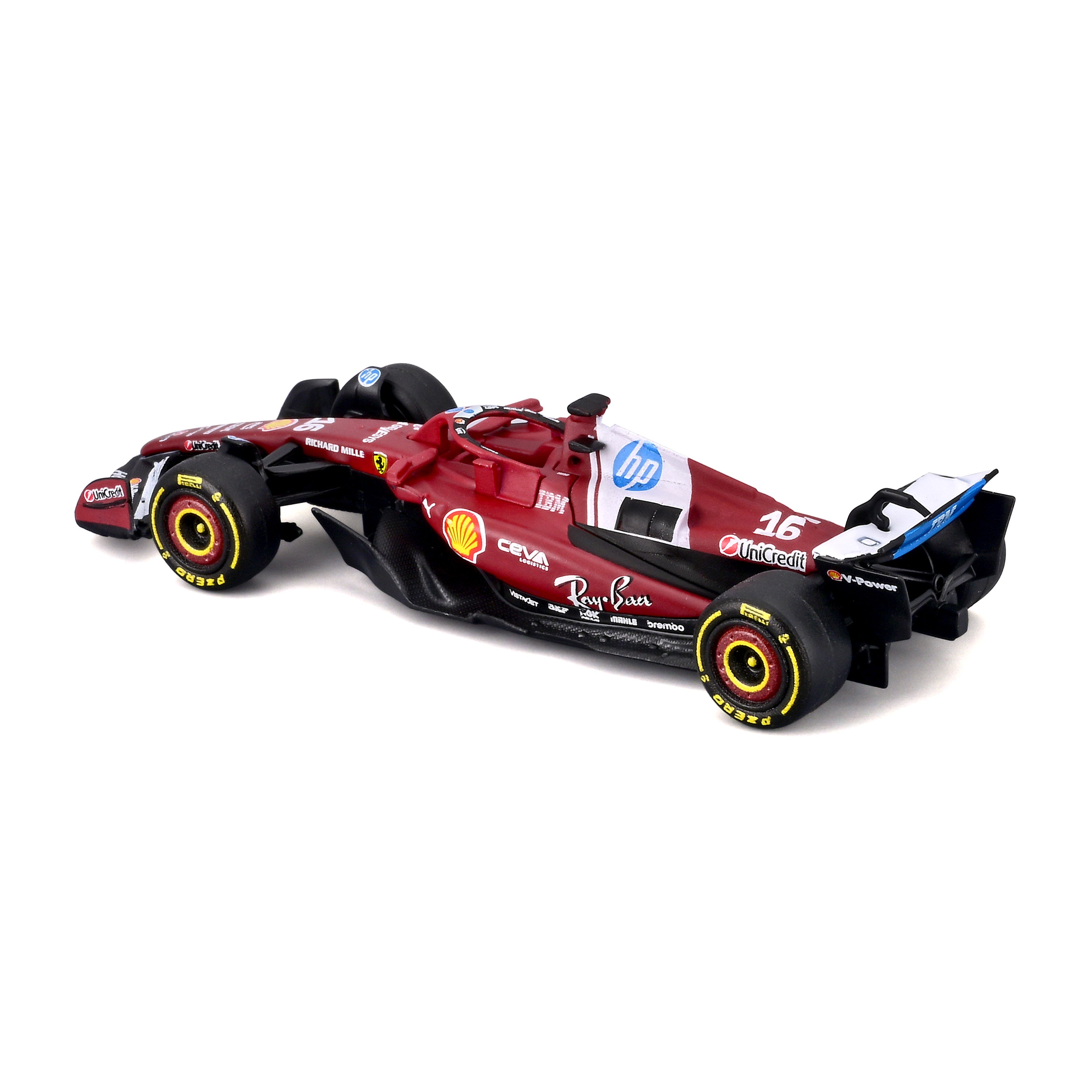 bburago-formula-1-ferrari-sf-25-16-leclerc-modellauto-1-64-mit-vitrine image 5