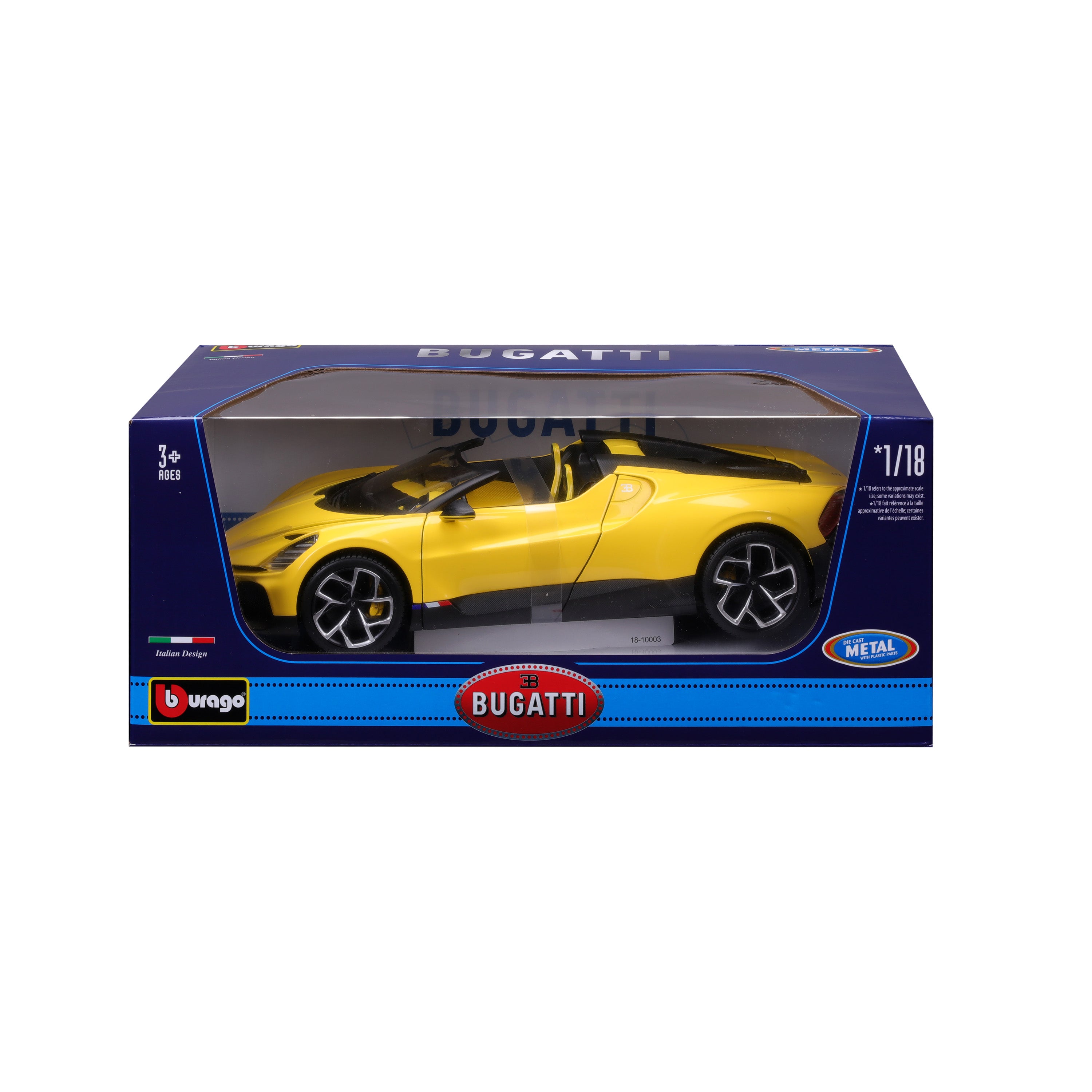 bburago-street-cars-bugatti-mistral-modellauto-1-18-gelb image 7