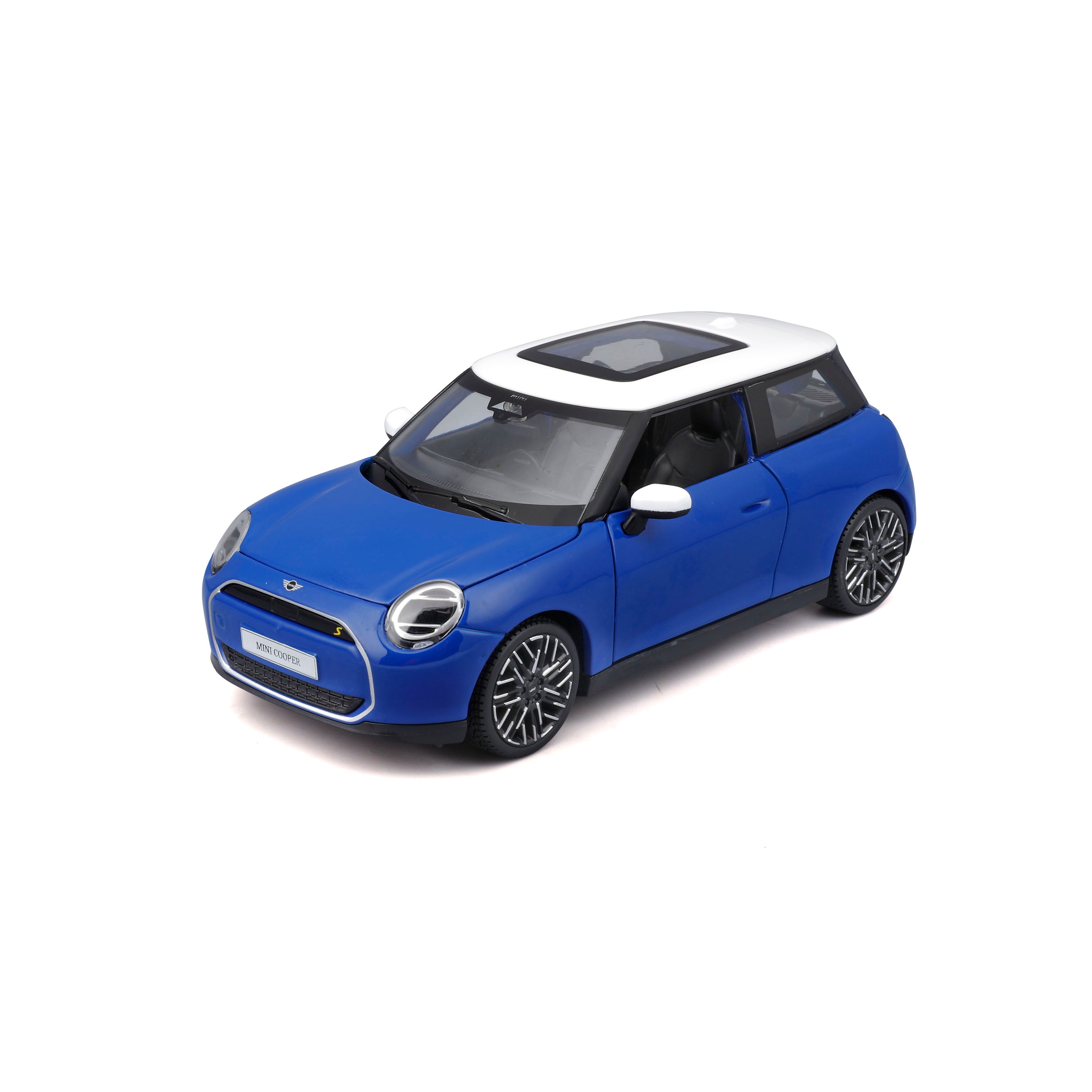 bburago-street-cars-mini-cooper-se-j01-modellauto-1-24-blau image 1