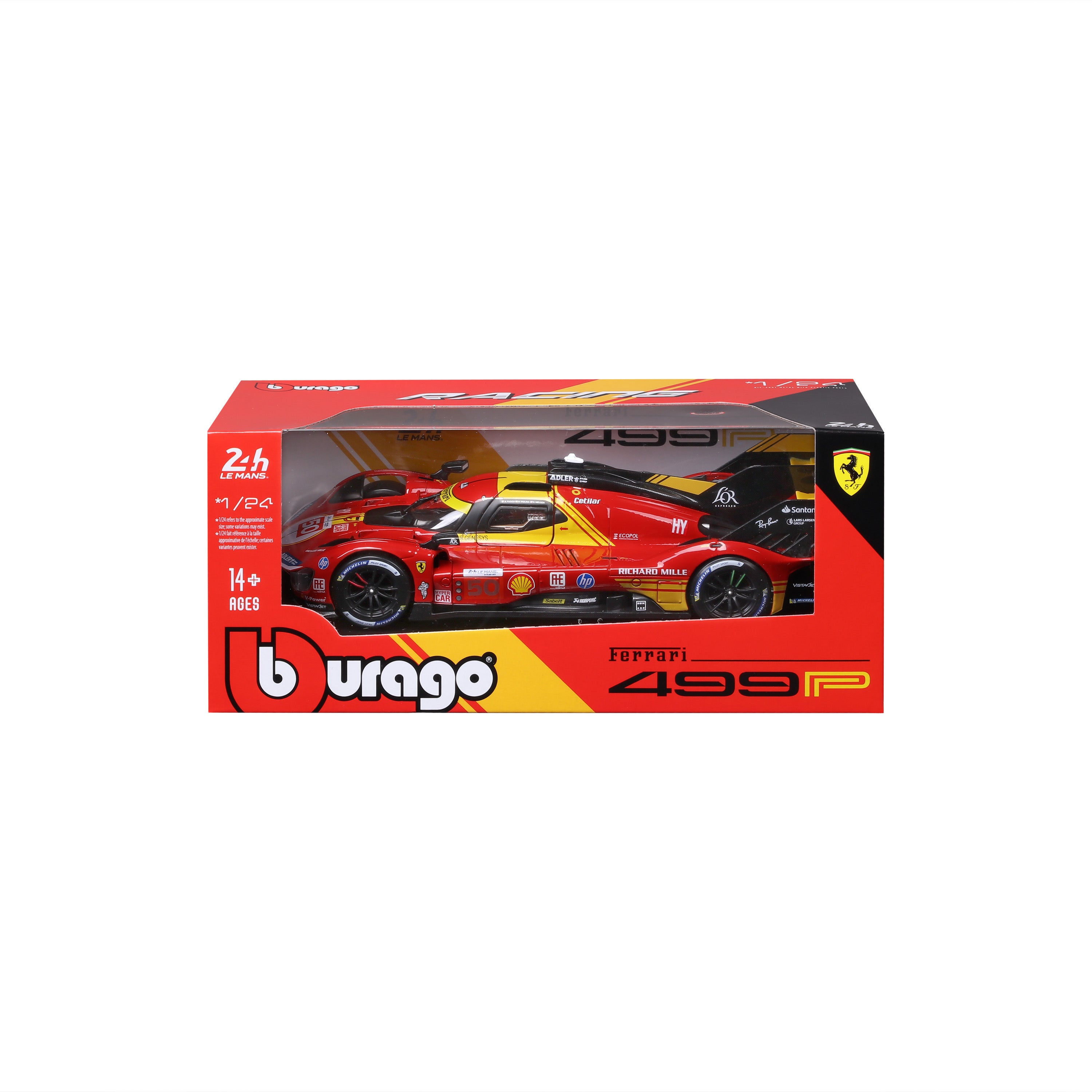 bburago-racing-ferrari-499p-modellauto-1-24-le-mans-nr-50-rot image 2