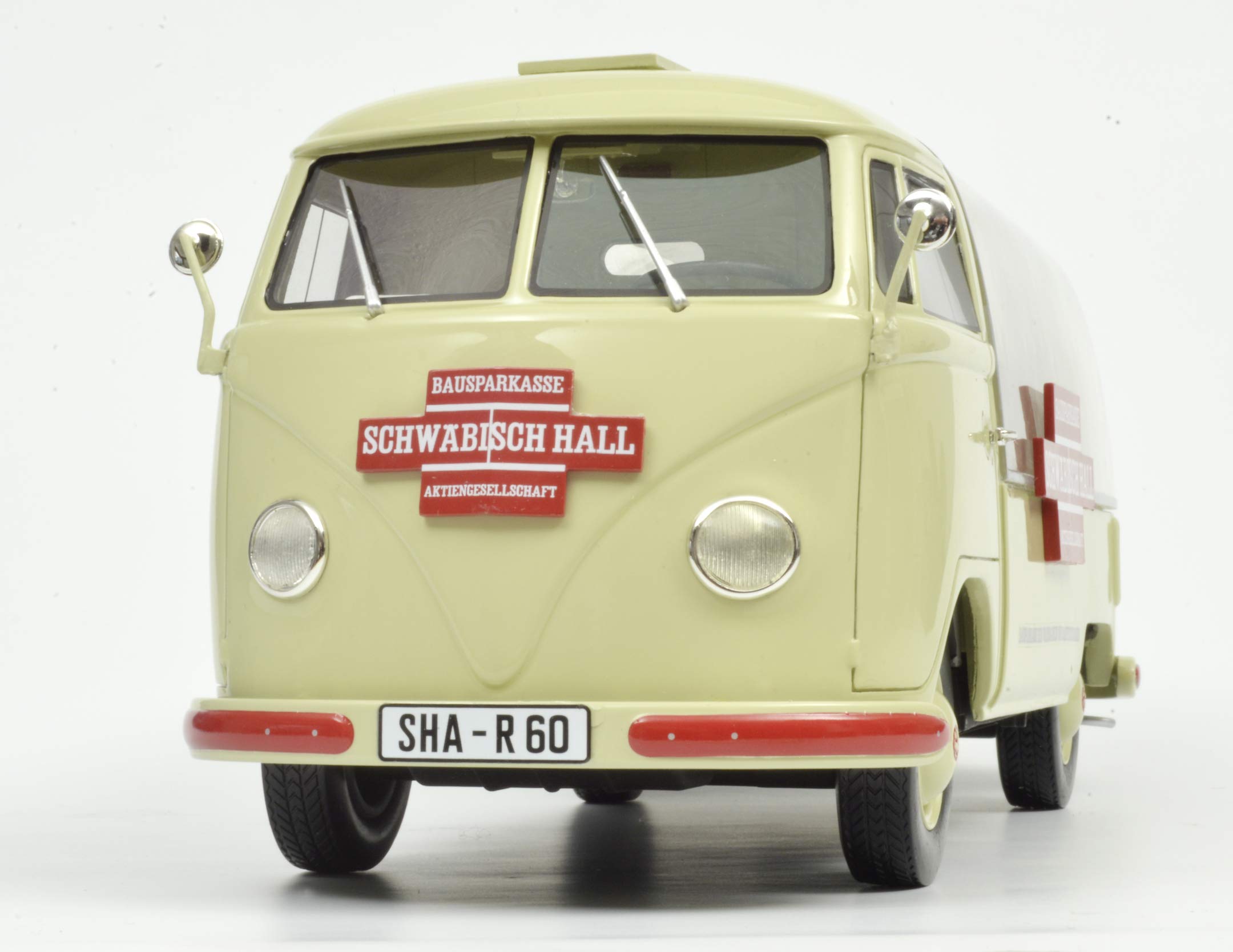 schuco-pro-r18-vw-t1a-schw-bisch-hall-modellauto-1-18-beige image 4