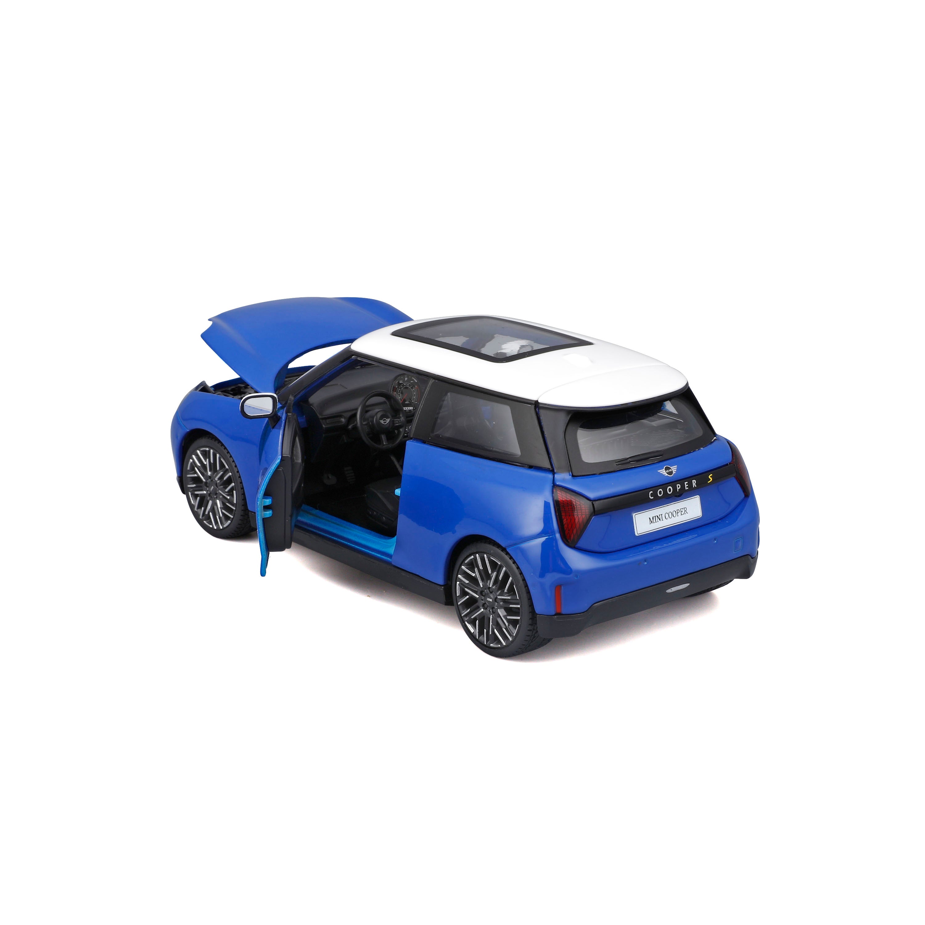 bburago-street-cars-mini-cooper-se-j01-modellauto-1-24-blau image 4
