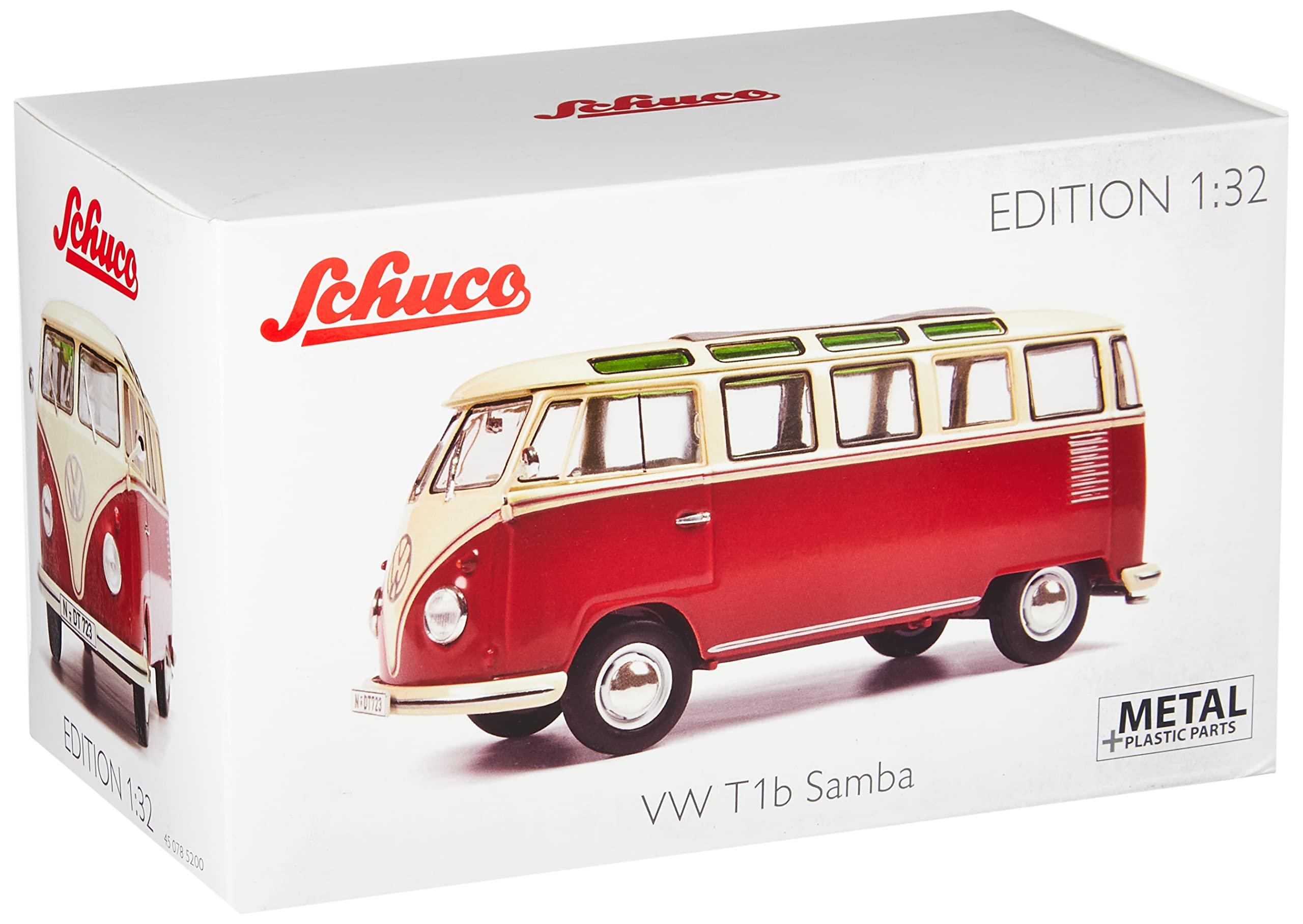 schuco-vw-t1-samba-modellauto-1-32-rot-beige-bulli image 3