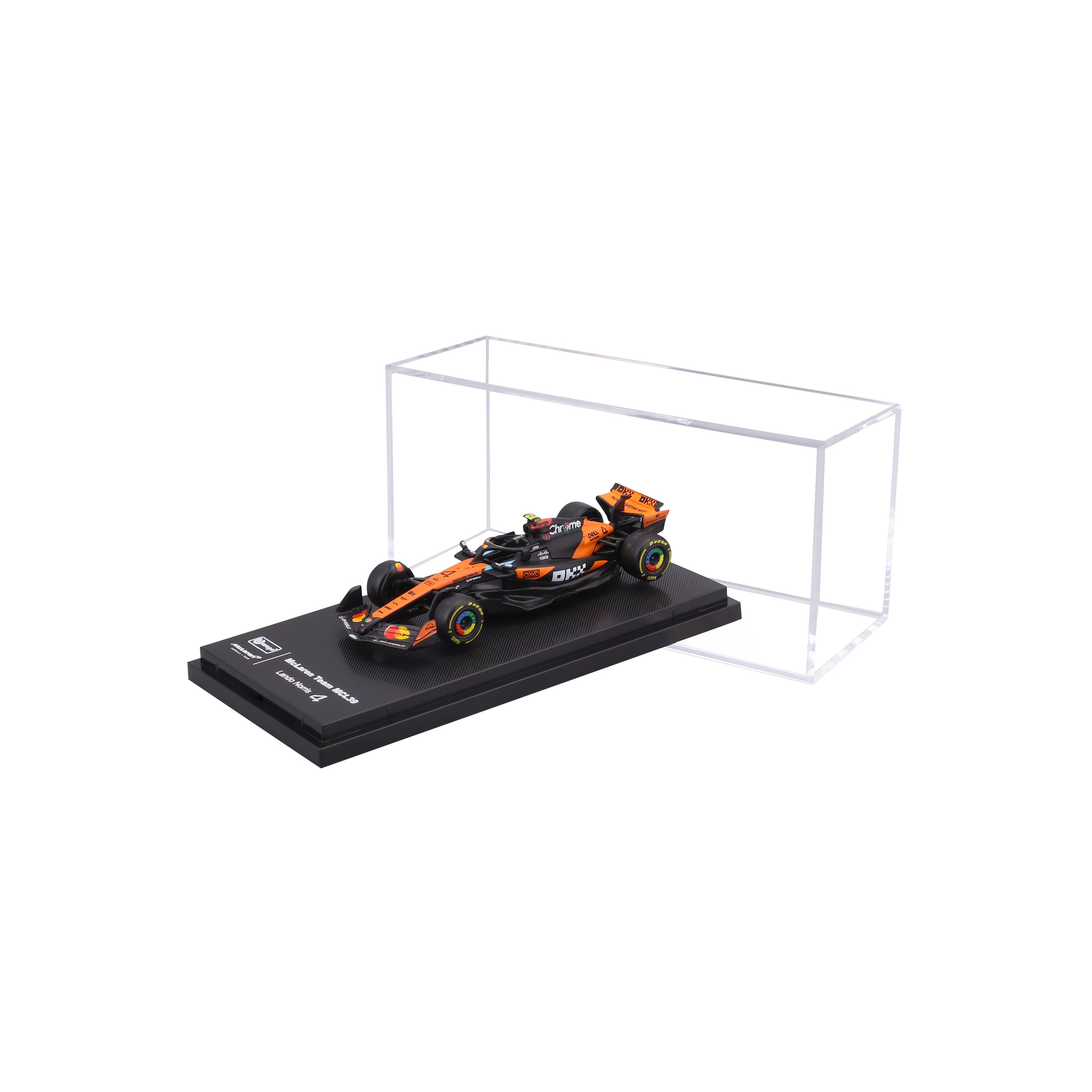 bburago-formula-1-mclaren-mcl39-4-norris-modellauto-1-64-mit-vitrine image 1