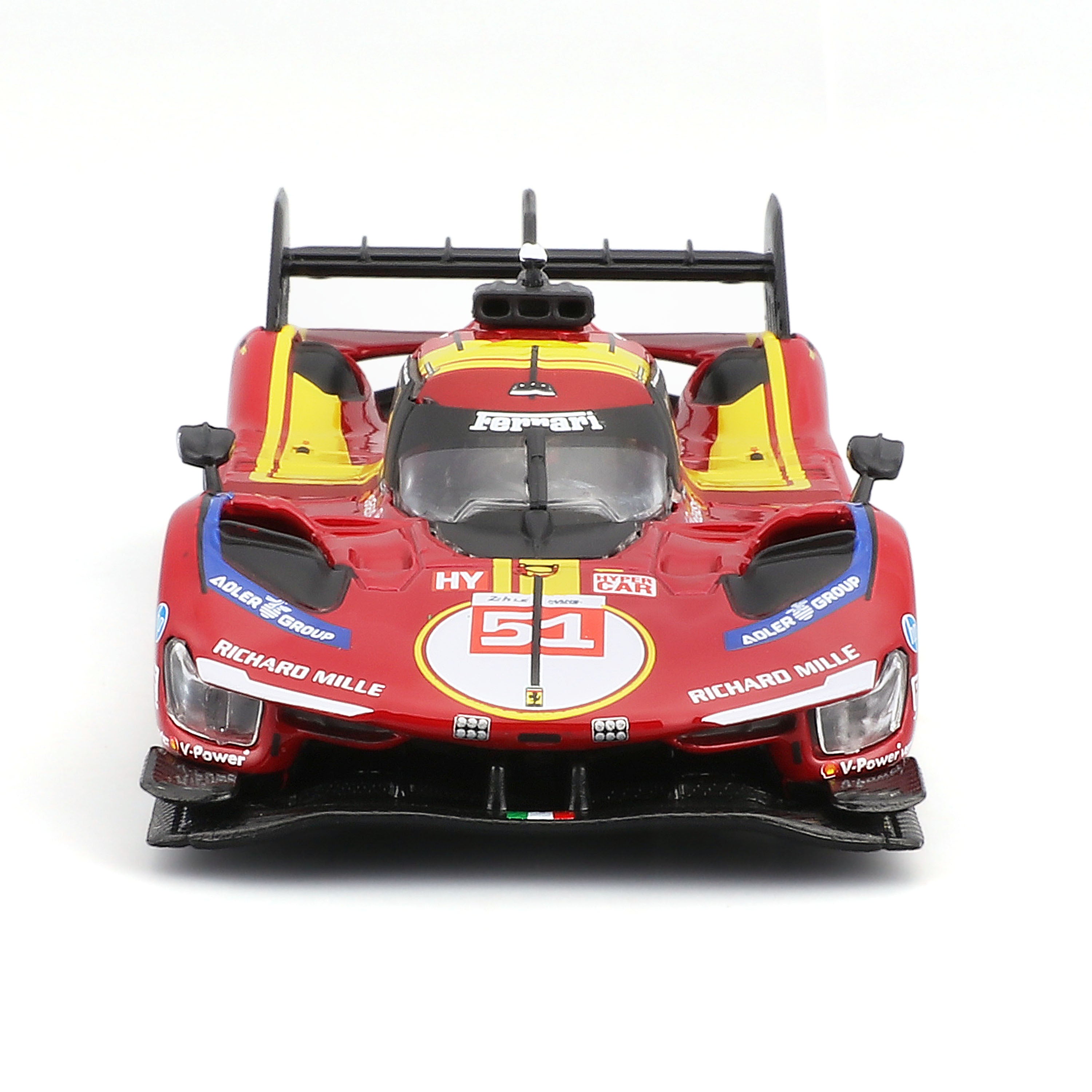 bburago-racing-ferrari-499p-51-modellauto-1-43-mit-vitrine-rot image 4