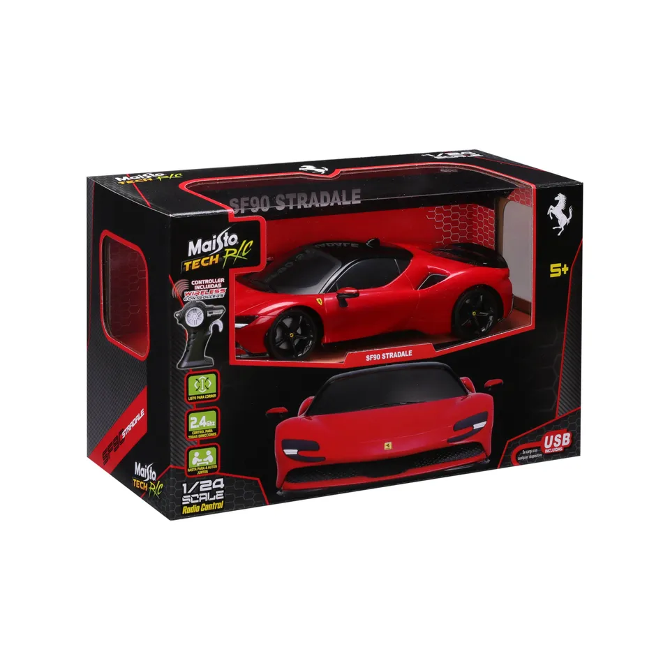 bburago-street-cars-ferrari-sf90-rc-modellauto-1-24-rot image 1