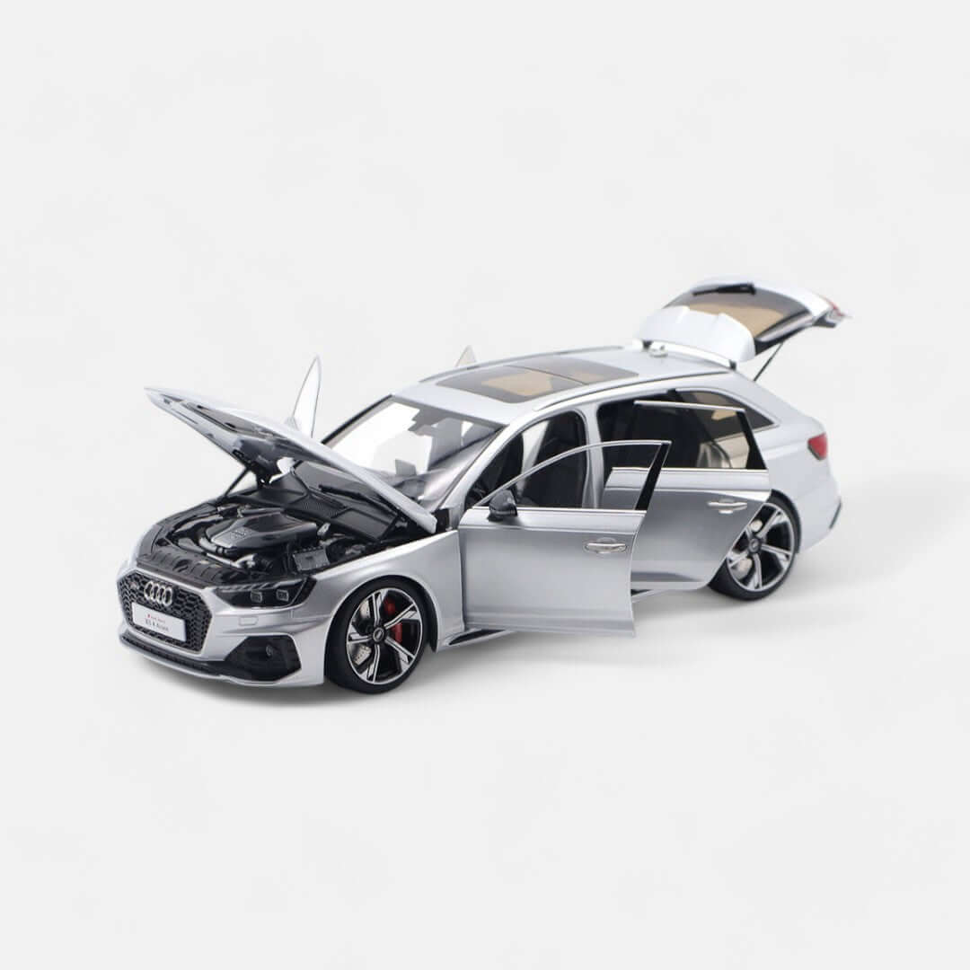 nzg-audi-rs4-avant-2020-modellauto-1-18-silber-mit-lenkung image 4