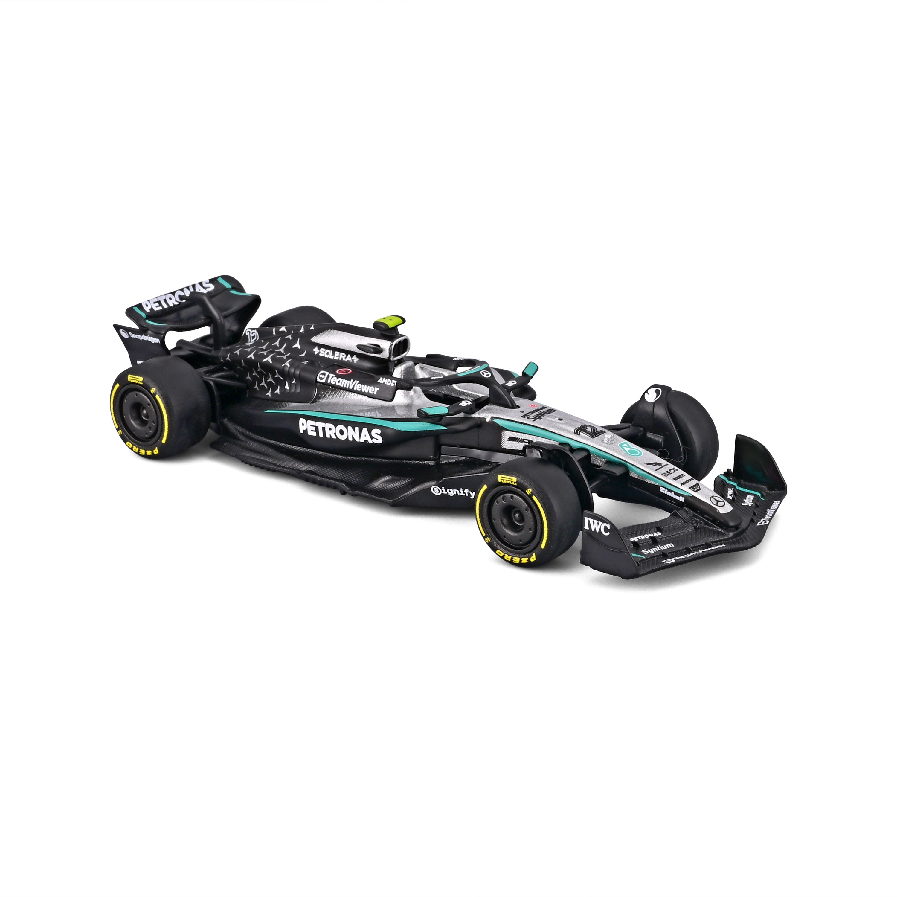 bburago-formula-1-mercedes-amg-w16-antonelli-modellauto-1-64-mit-vitrine image 6