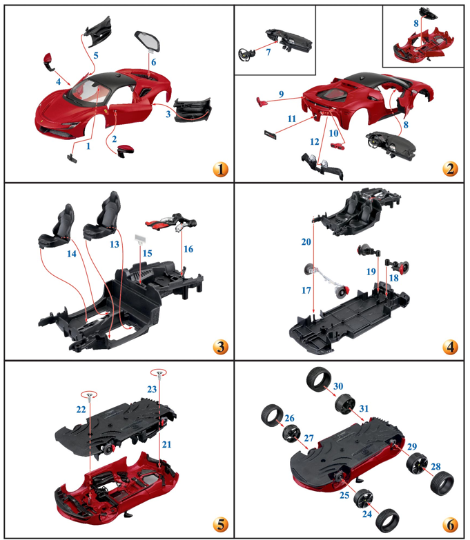 bburago-model-kit-ferrari-sf90-stradale-bausatz-1-24-rot image 7