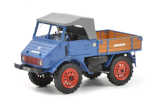 schuco-edition-mb-unimog-401-modellauto-1-32-blau image 1