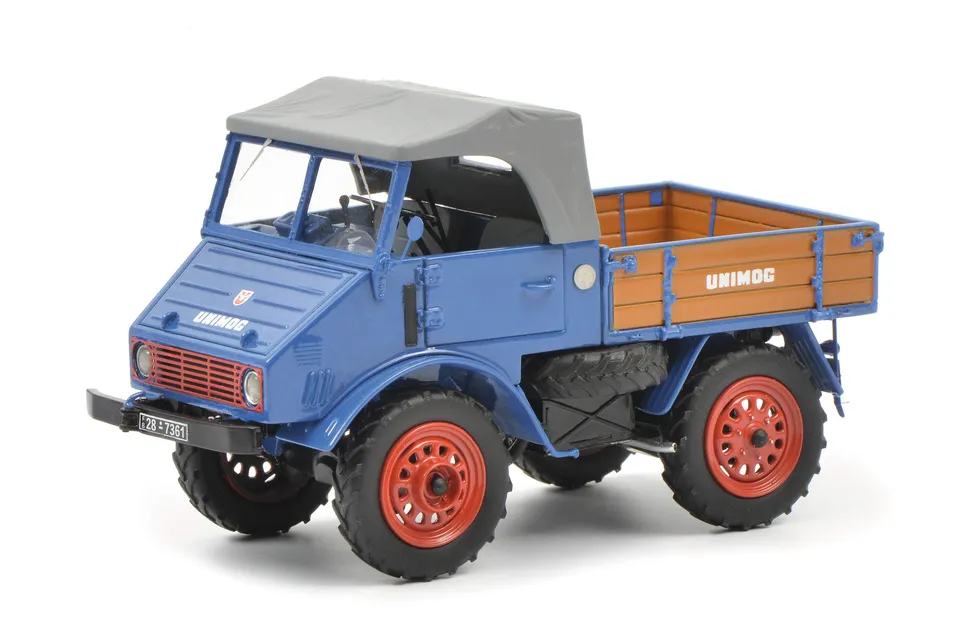 schuco-edition-mb-unimog-401-modellauto-1-32-blau image 1