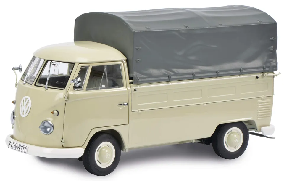 schuco-vw-t1-pritsche-plane-modellauto-1-32-beige image 1