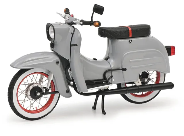 schuco-edition-simson-schwalbe-custom-iii-moped-1-10-grau-rot image 1