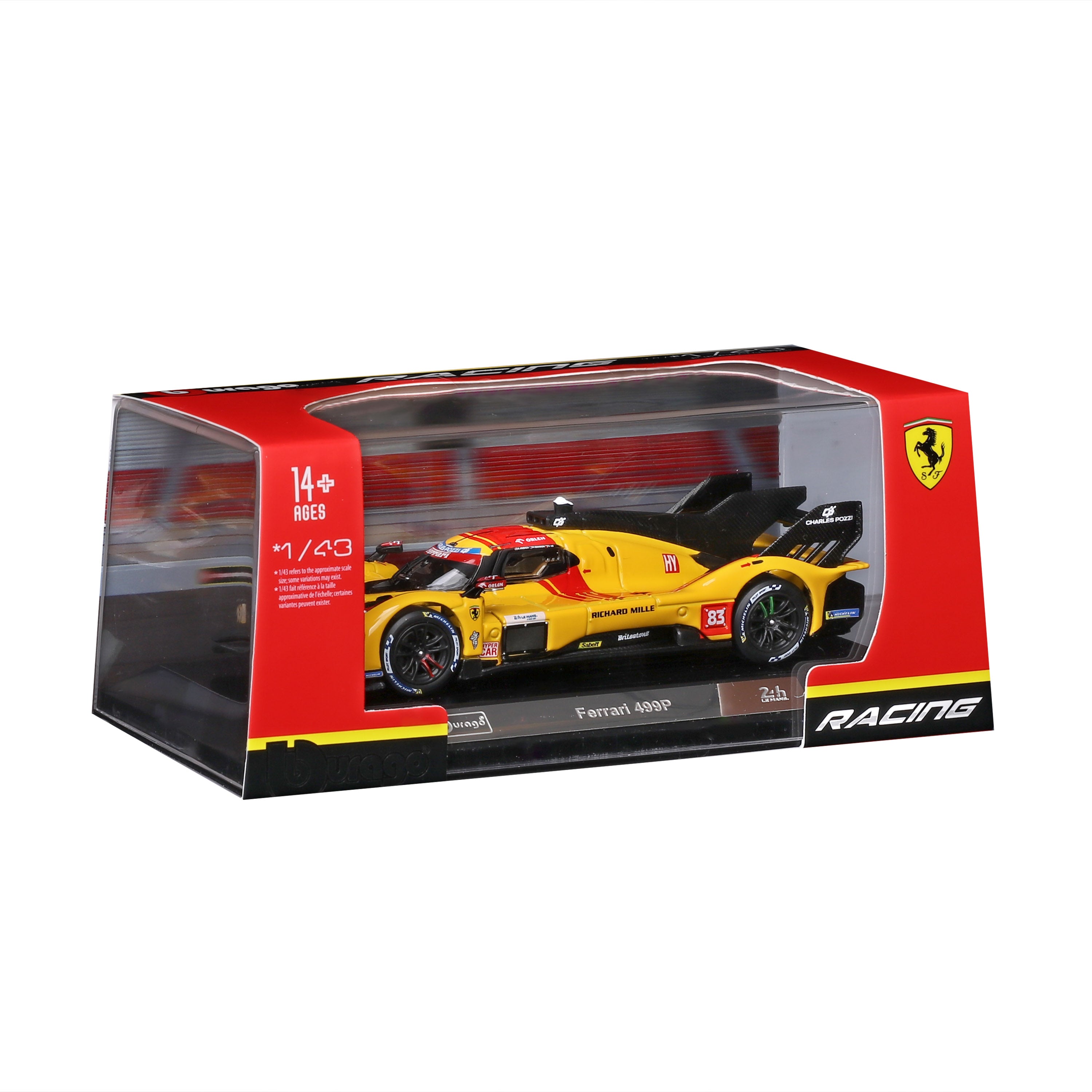 bburago-racing-ferrari-499p-hypercar-modellauto-1-43-83-vitrine image 2
