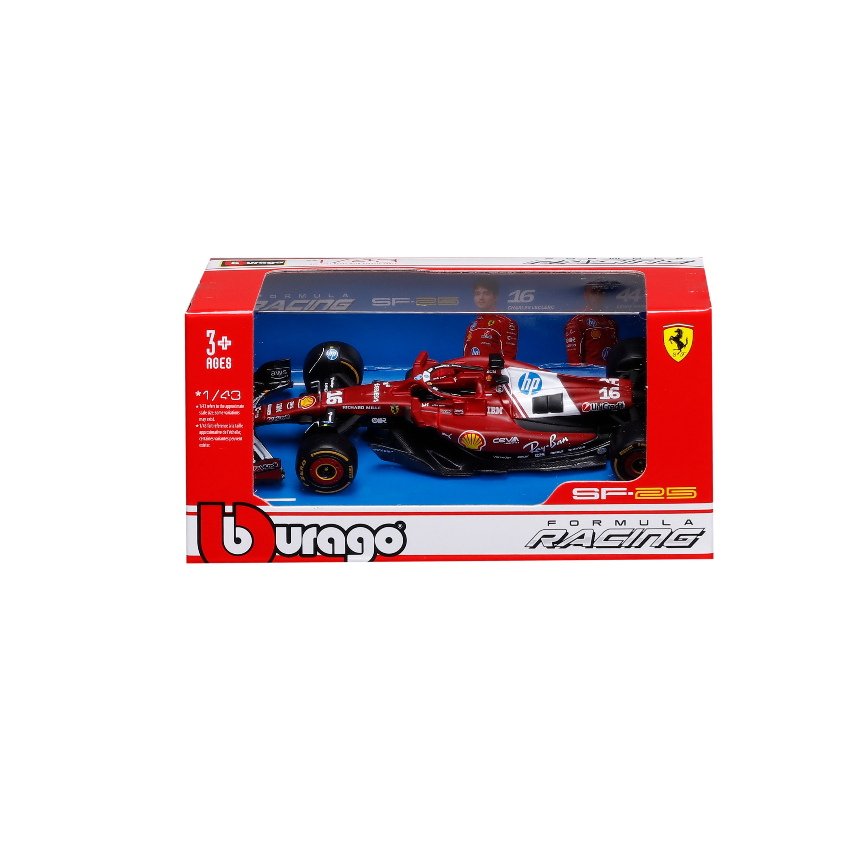 bburago-formula-1-ferrari-sf-25-16-leclerc-modellauto-1-43-rot image 2