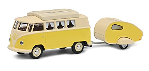 schuco-edition-vw-t1-camper-wohnanh-nger-modellauto-1-64-gelb image 3