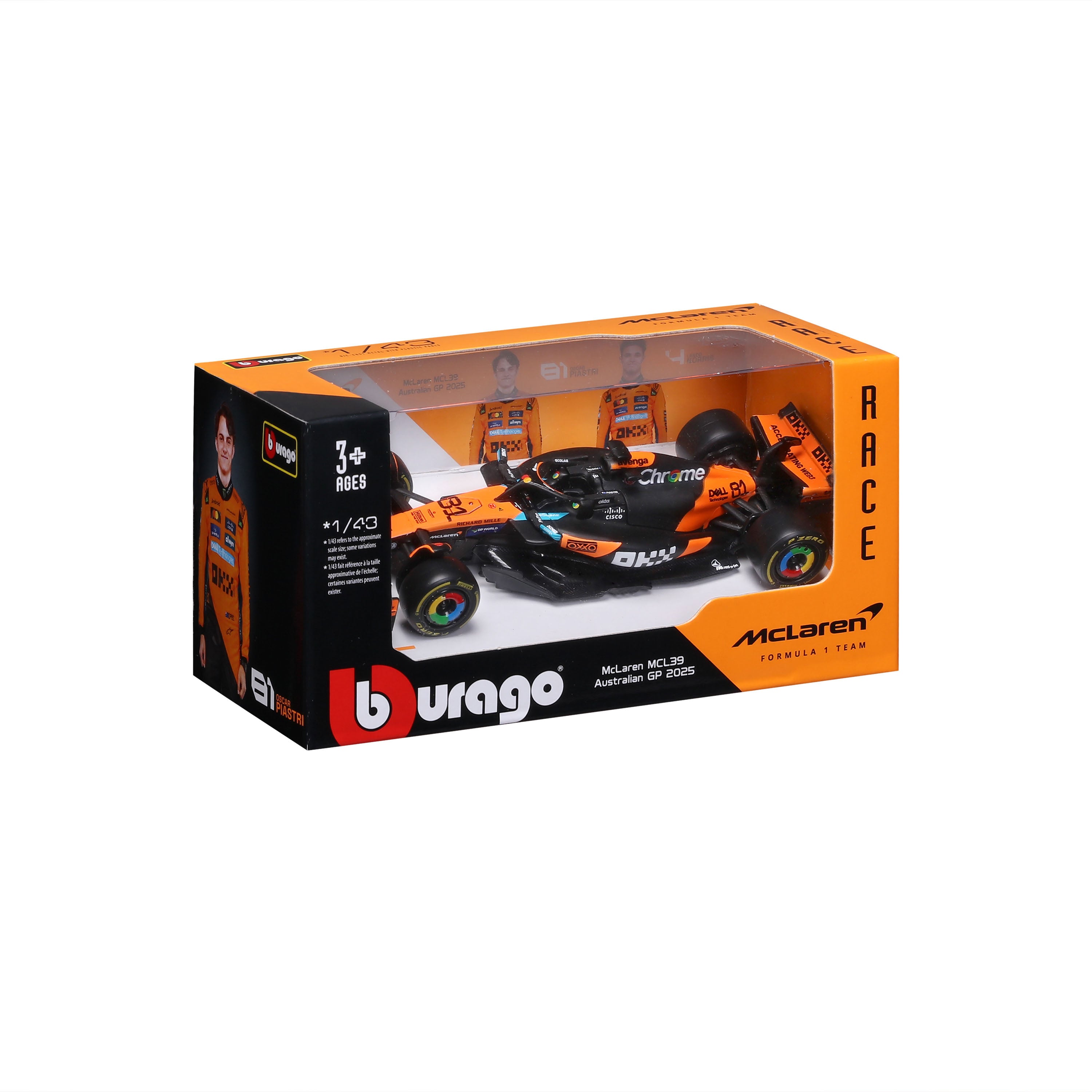 bburago-formula-1-mclaren-mcl39-modellauto-1-43-piastri-papaya image 2