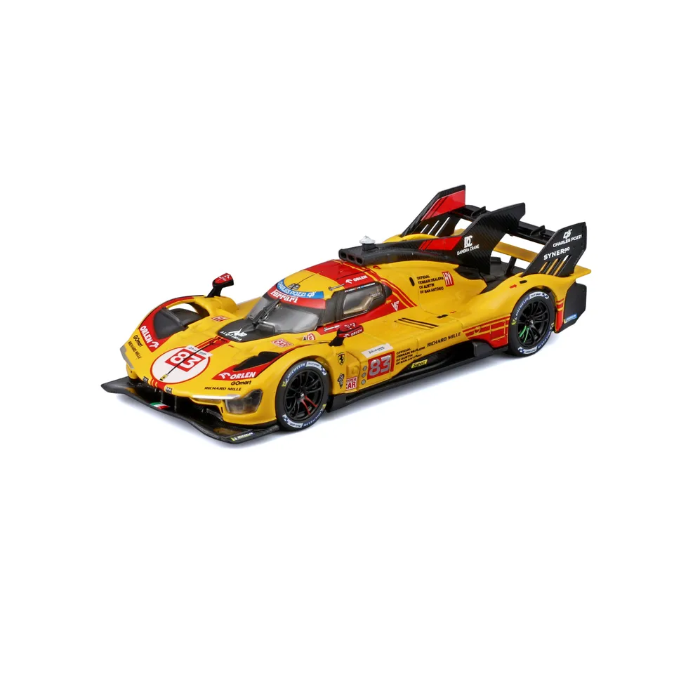 bburago-racing-ferrari-499p-83-modellauto-1-43-mit-vitrine-rot image 1