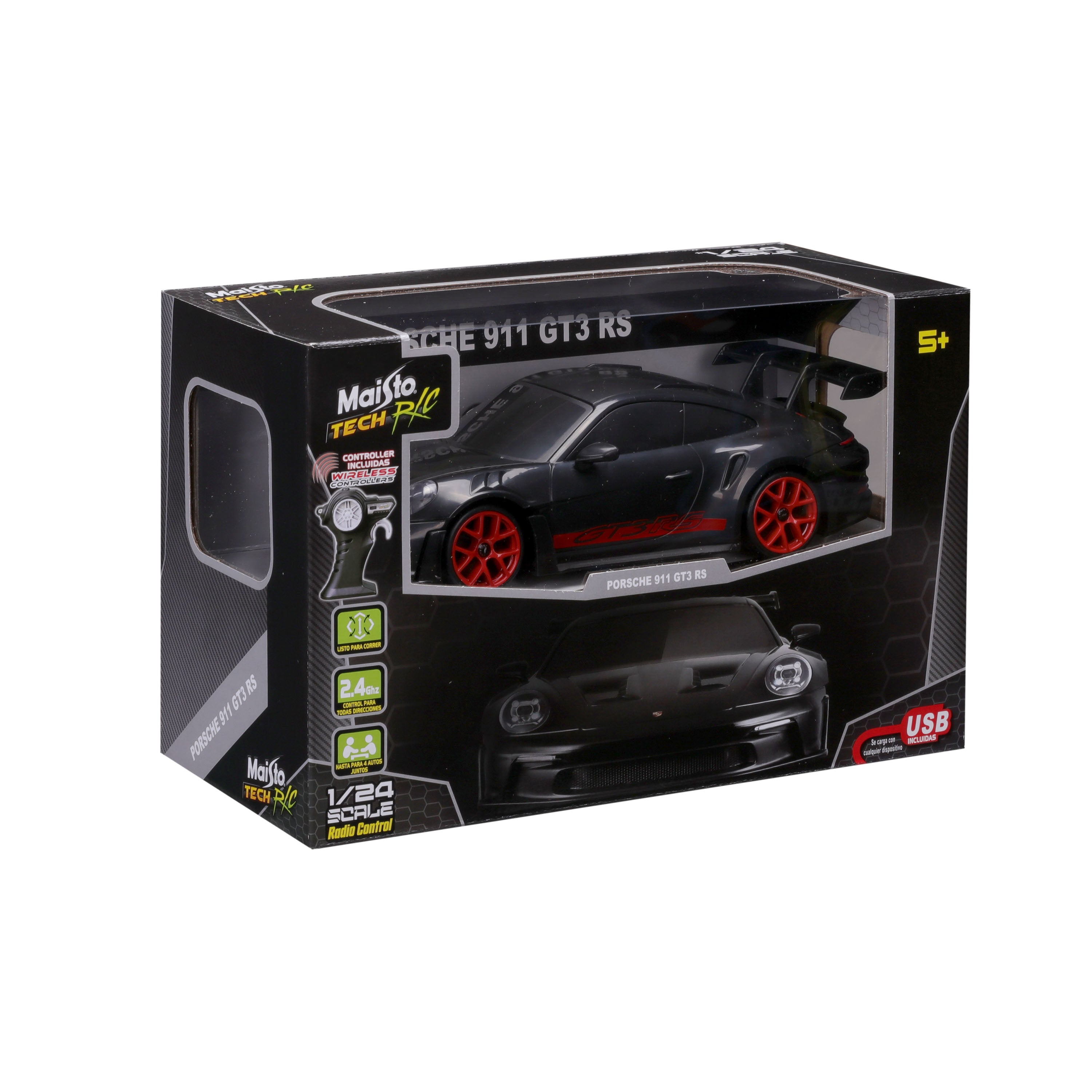 bburago-porsche-911-gt3-rs-rc-auto-1-24-schwarz image 4
