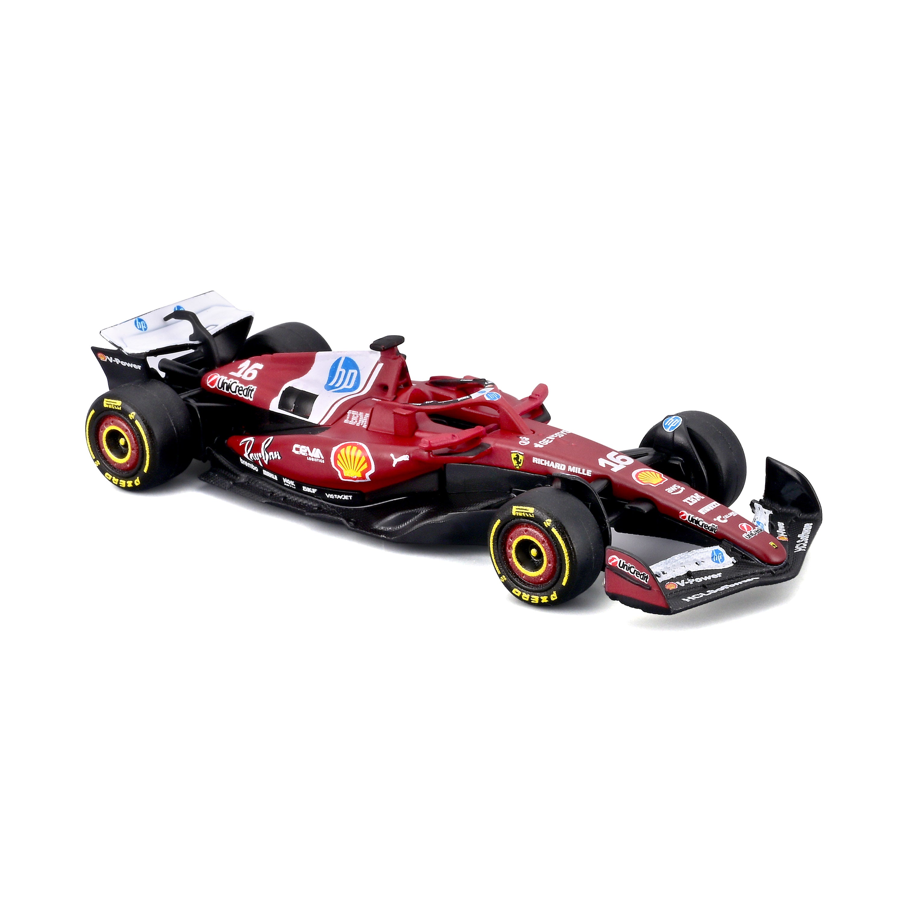 bburago-formula-1-ferrari-sf-25-16-leclerc-modellauto-1-64-mit-vitrine image 6