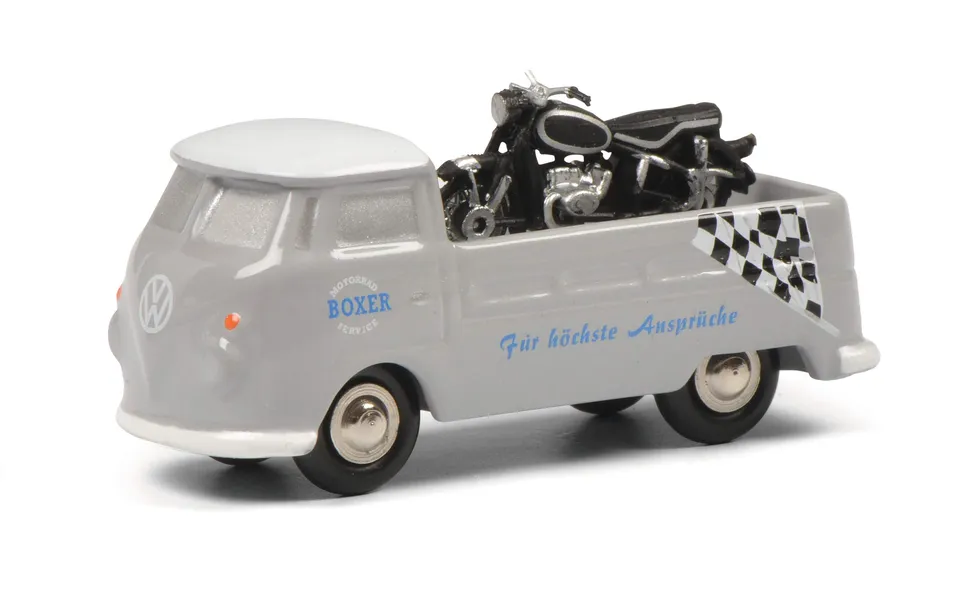 schuco-piccolo-vw-t1-motorrad-service-pritsche-grau-limitiert image 1